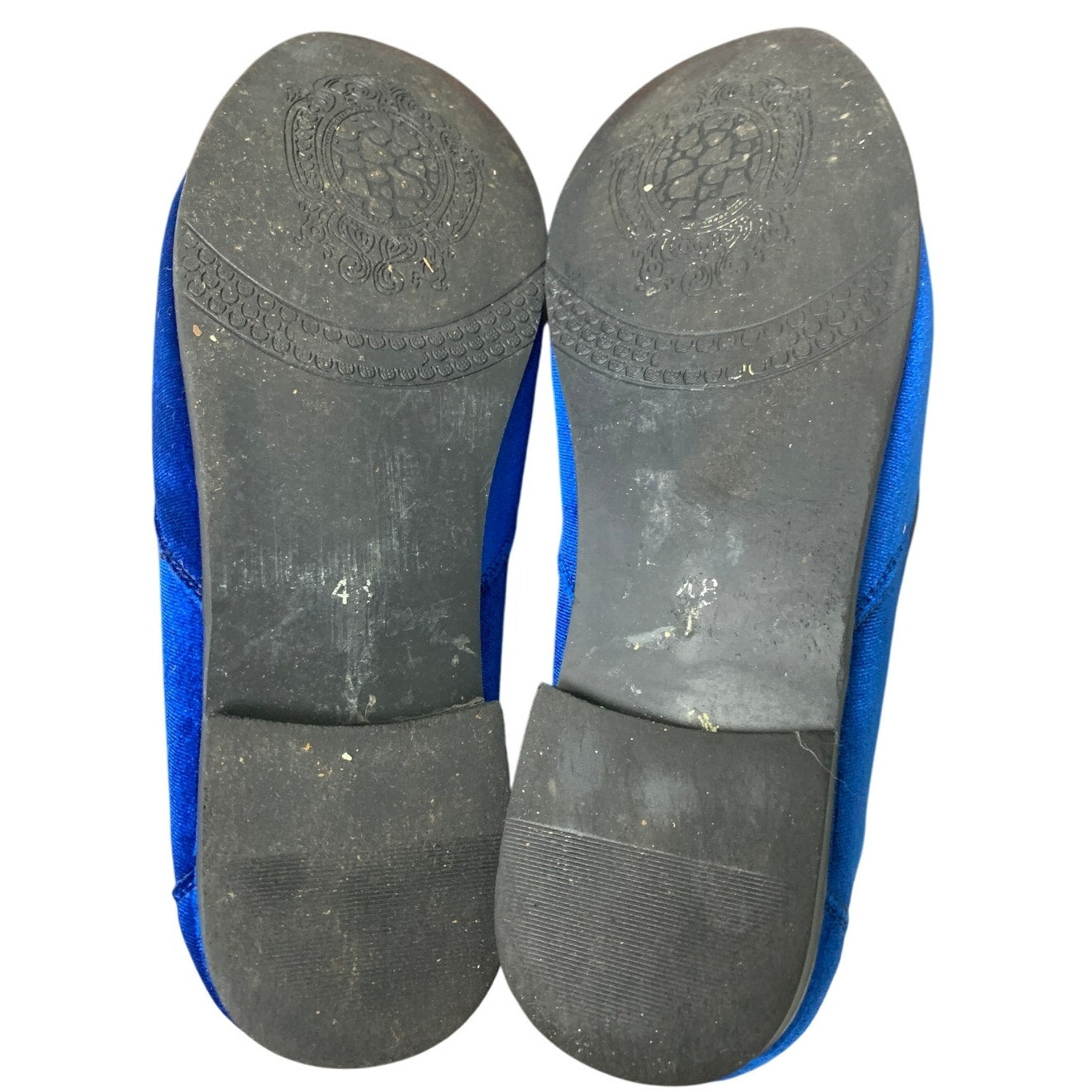 Cosidram Mens Size 15 Blue Velvet Gold Accent Slide On Low Heel Loafers Shoes