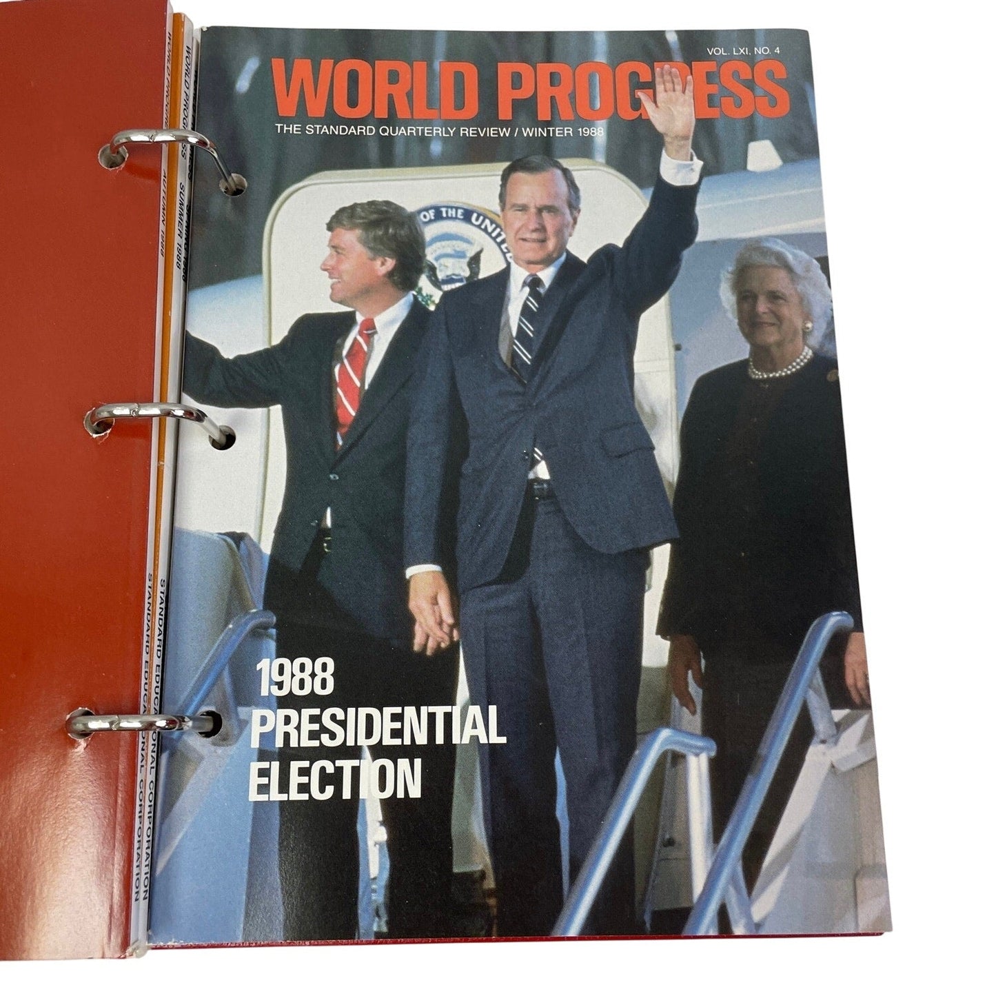 Vintage 1988 World Progress Yearbook Binder Bush Quayle Afghan War Collection