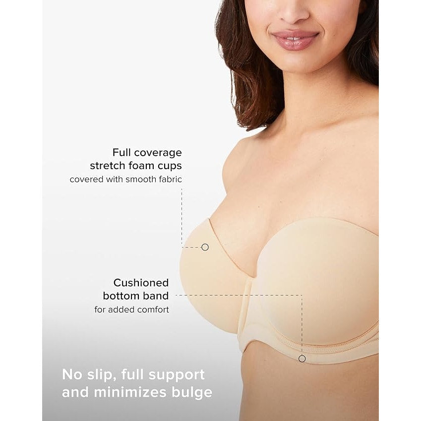 New Wacoal Women's 36B Tan Red Carpet Full Busted Strapless Convertible Bra