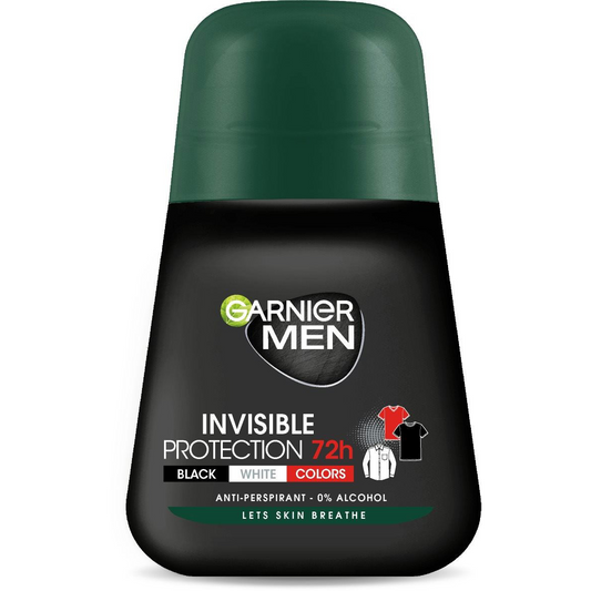 GARNIER Men Mineral Invisible Black and White Colors Roll-On Antiperspirant 50 ml (3600541151420)-0