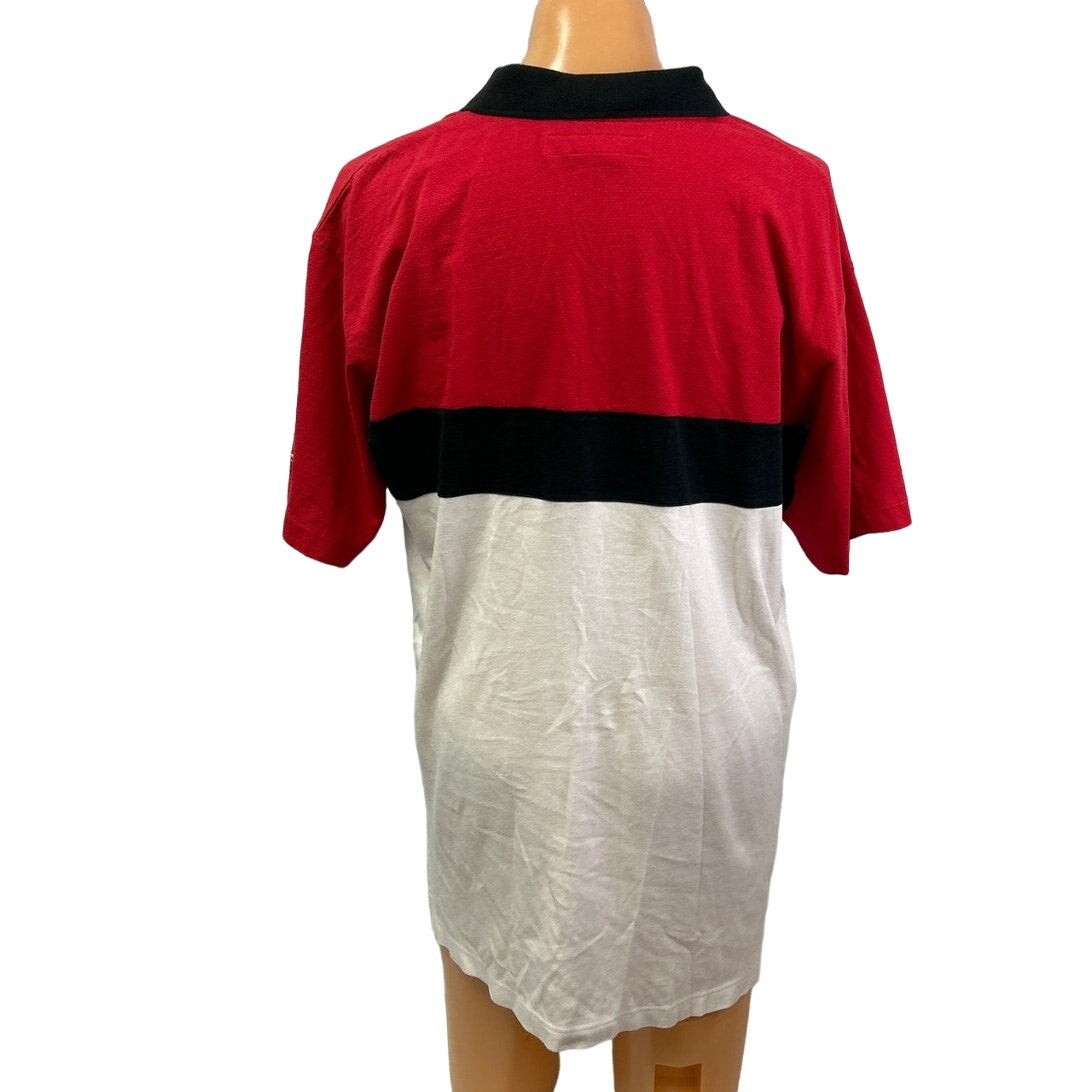 Reebok Mens XL Wisconsin Badgers PolyCotton Collared Short Sleeve Polo Shirt