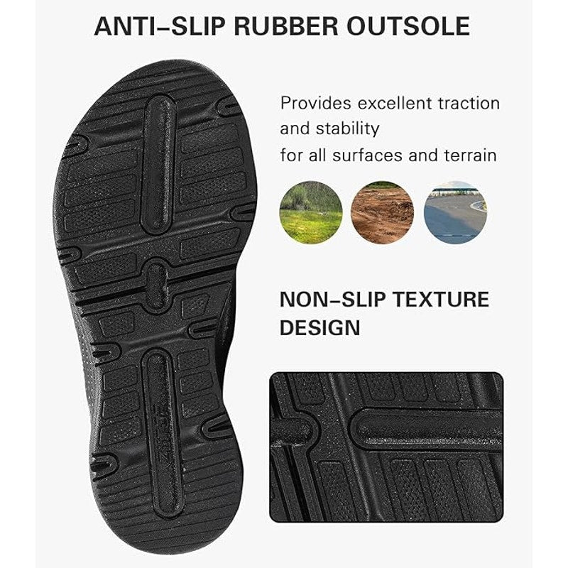 Ziitop Womens Size 10 Black Slip on Sandals Breathable Mesh Non Slip Shoes