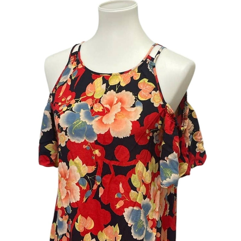 Ann Taylor LOFT Womens Small 100% Rayon Strappy Off Shoulder Floral Short Dress