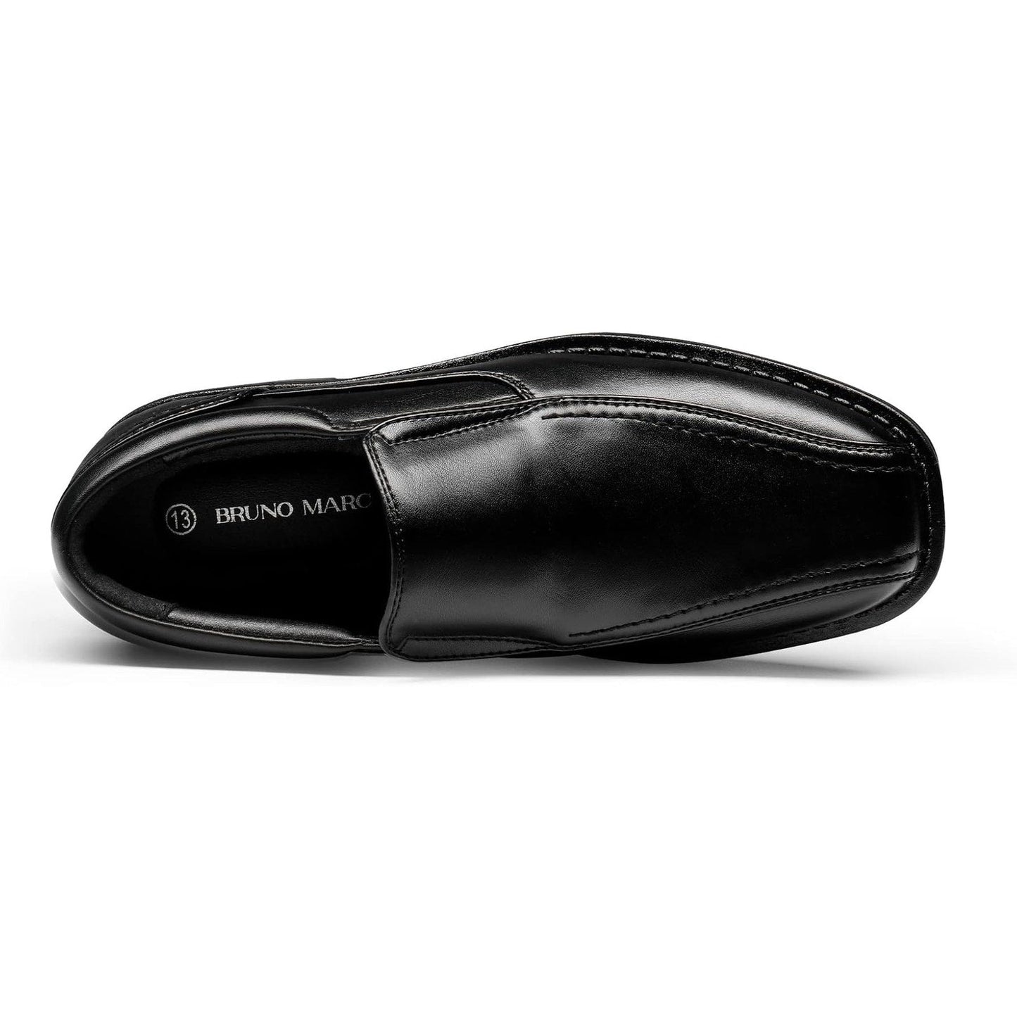 Bruno Marc Toddler Boys Size 10 Black Faux Leather Slide On Dress Loafer Shoes