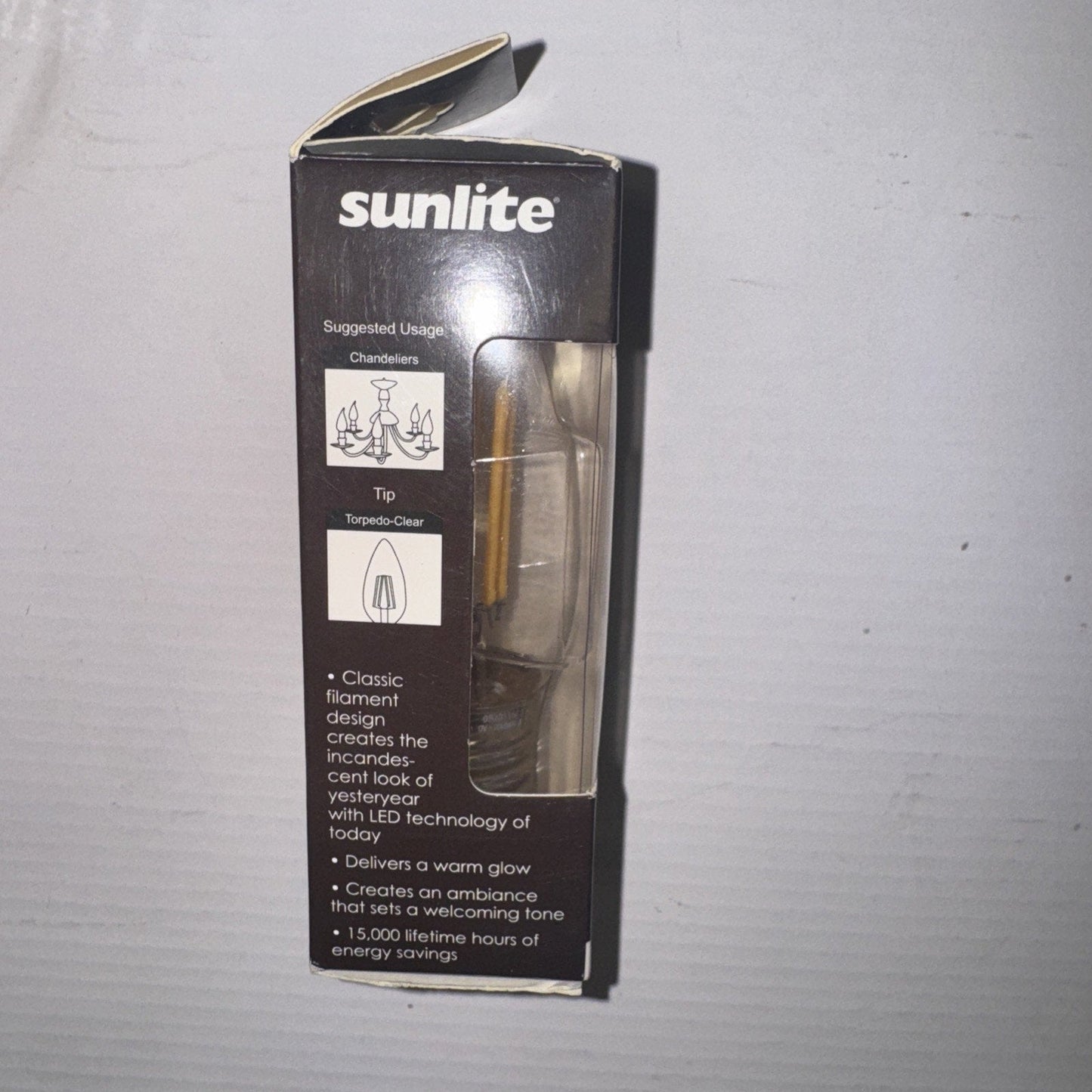6 PackSunlite Chandelier 5 Watt 120v Item Num.80658 LED 600 Lumens Bulb