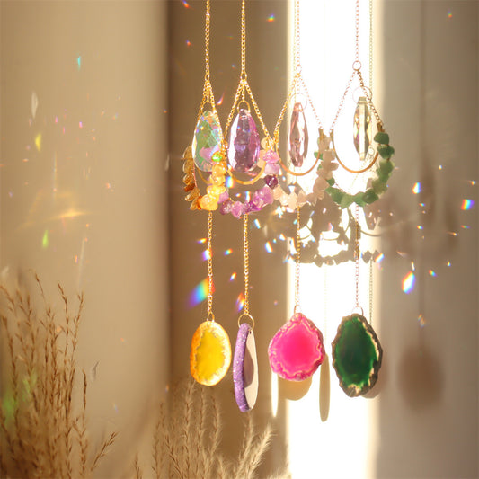 Natural Agate Raw Stone Wind Chimes