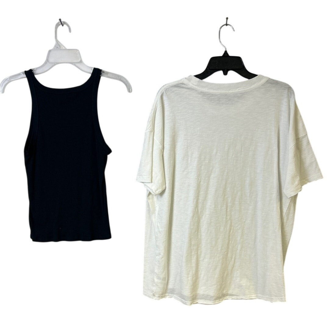 Lot of 2 New American Eagle Womens Medium Short Sleeve Tee Shirt Ribbed Tank Top