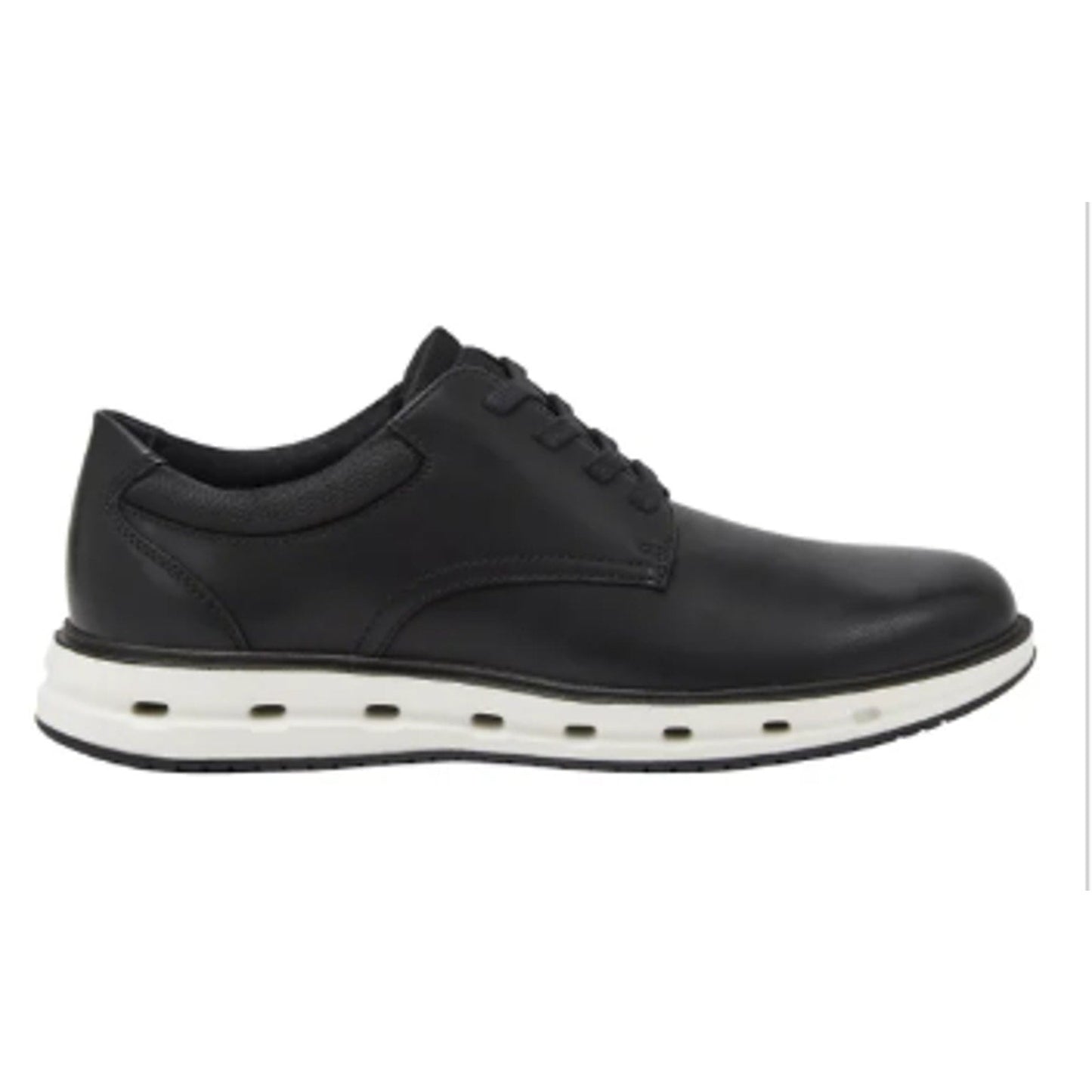 New In Box Lands End Mens Size 10 Black Faux Leather Lace Up Sport Oxford Shoes