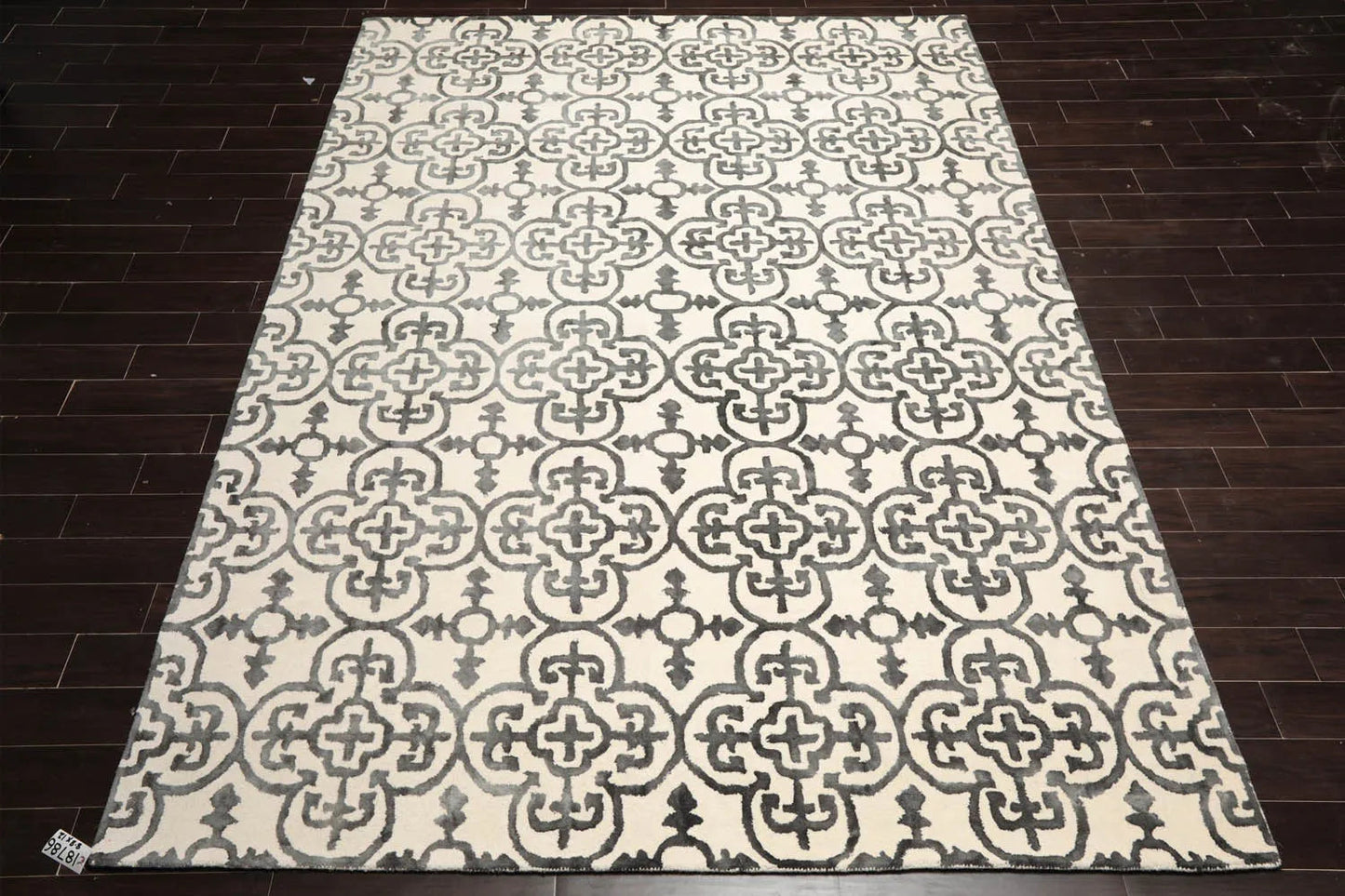 LoomBloom Multi Sizes Ivory Transitional Boho Hand Tufted Geometric Wool Oriental Area Rug-4