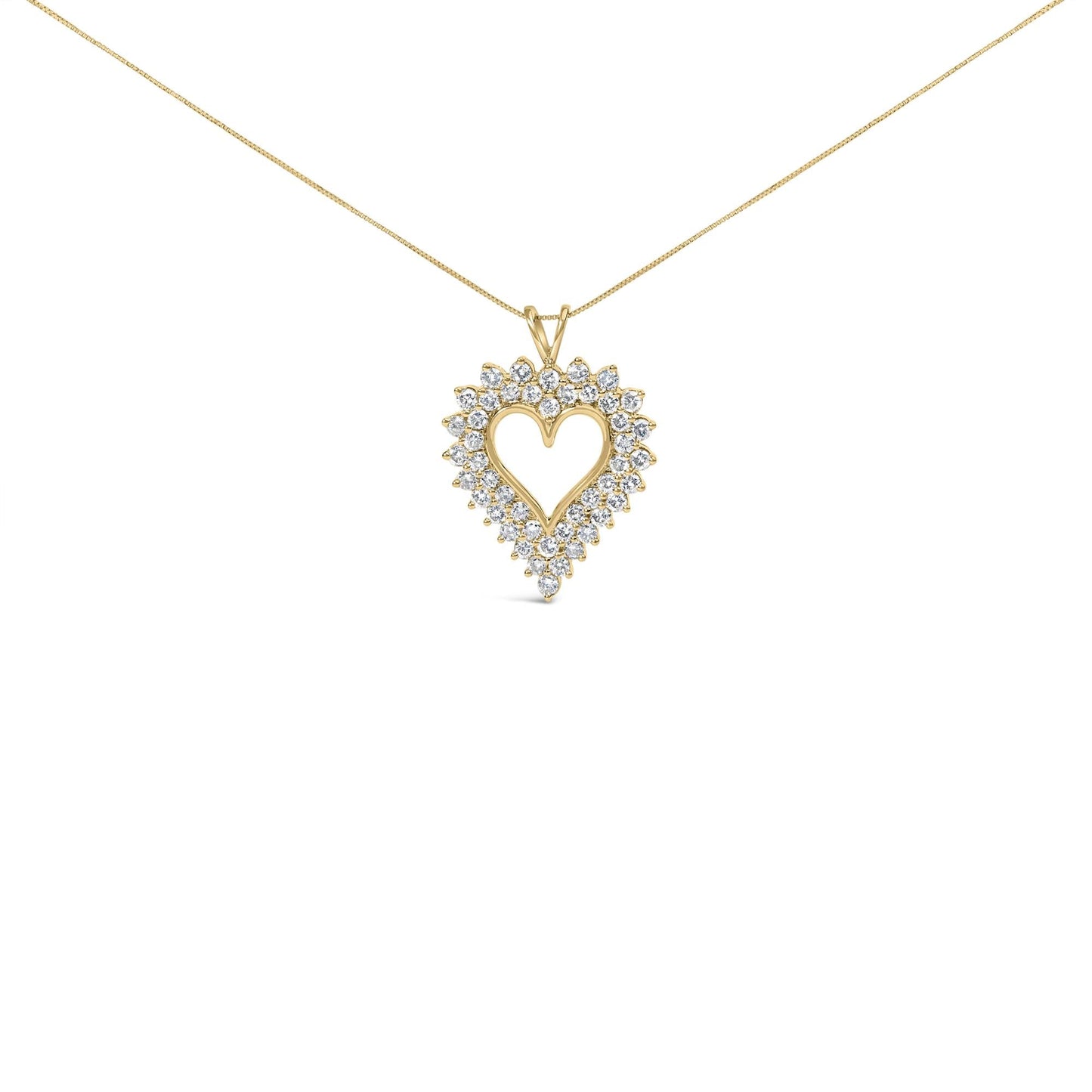 .925 Sterling Silver 3.00 Cttw Round Cut Diamond Cluster Heart 18" Pendant Necklace (K-L Color, I1-I2 Clarity)-0