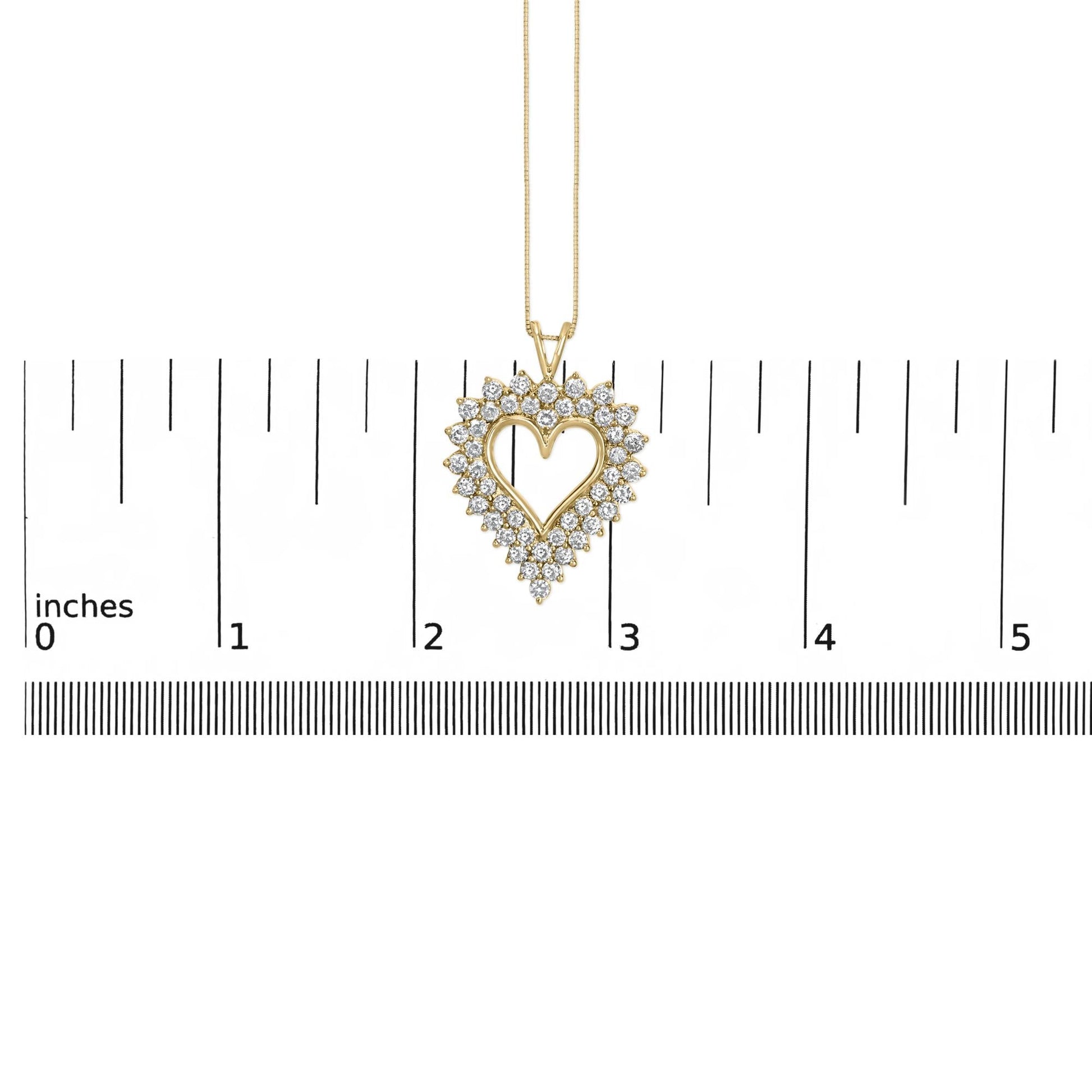 14K Yellow Gold Plated .925 Sterling Silver Brilliant-Cut Diamond Open Heart 18" Pendant Necklace (K-L Color, I1-I2 Clarity)-4