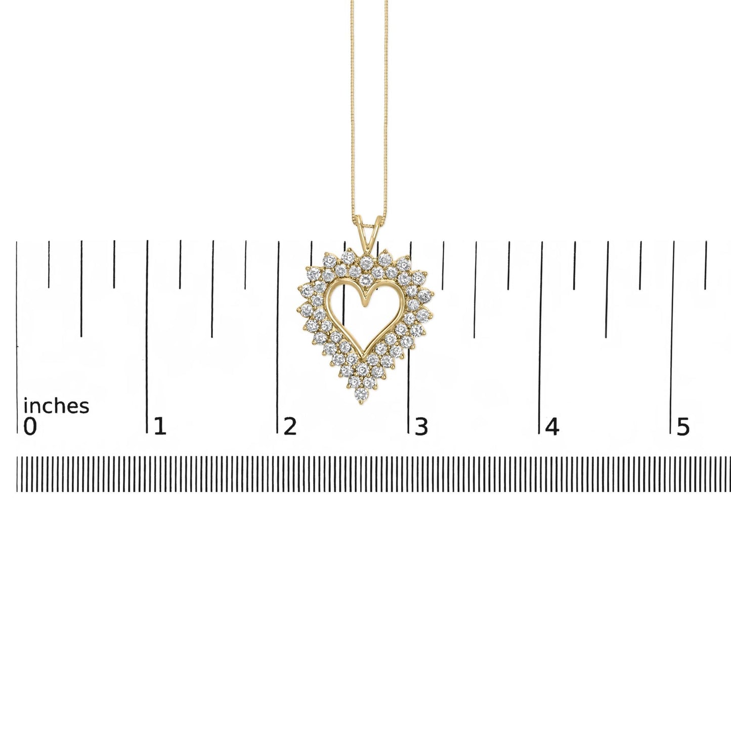 14K Yellow Gold Plated .925 Sterling Silver Brilliant-Cut Diamond Open Heart 18" Pendant Necklace (K-L Color, I1-I2 Clarity)-4