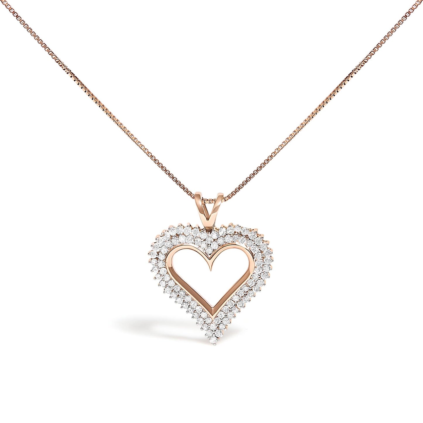.925 Sterling Silver Diamond Heart 18" Pendant Necklace (I-J Color, I2-I3 Clarity)-11