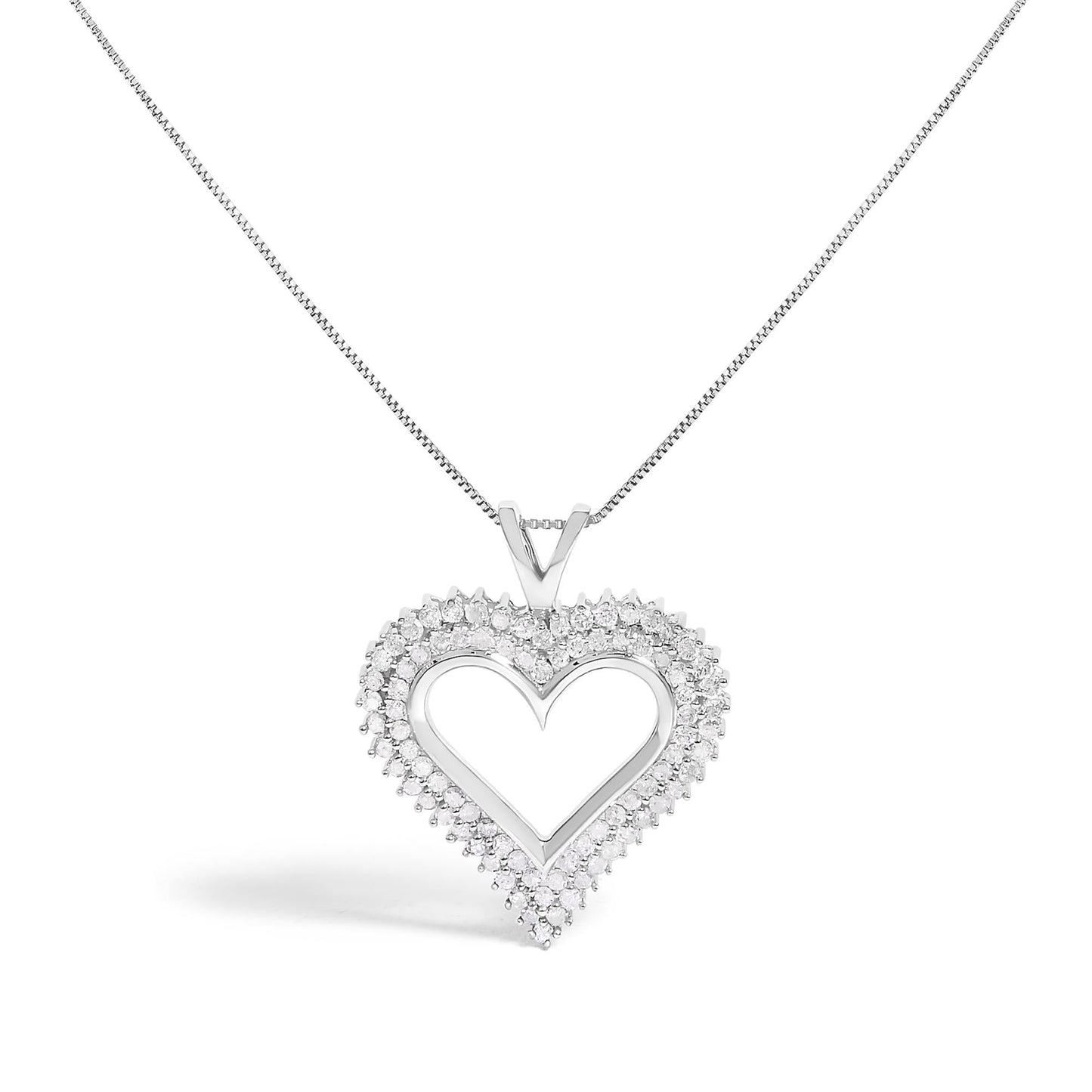 .925 Sterling Silver Diamond Heart 18" Pendant Necklace (I-J Color, I2-I3 Clarity)-8