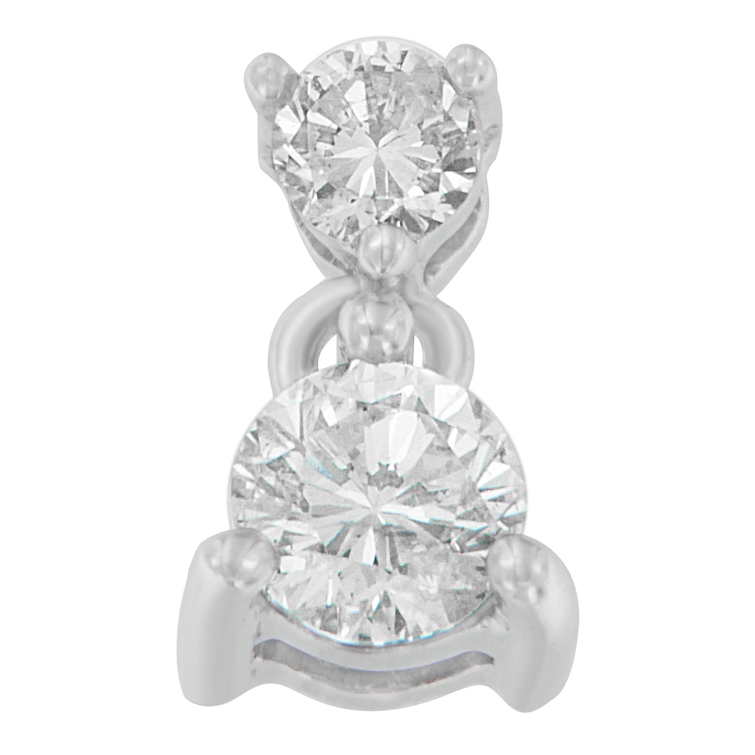 14K White Gold 1/2 cttw Round Cut Diamond Pendant Necklace (I-J, I1-I2)-1