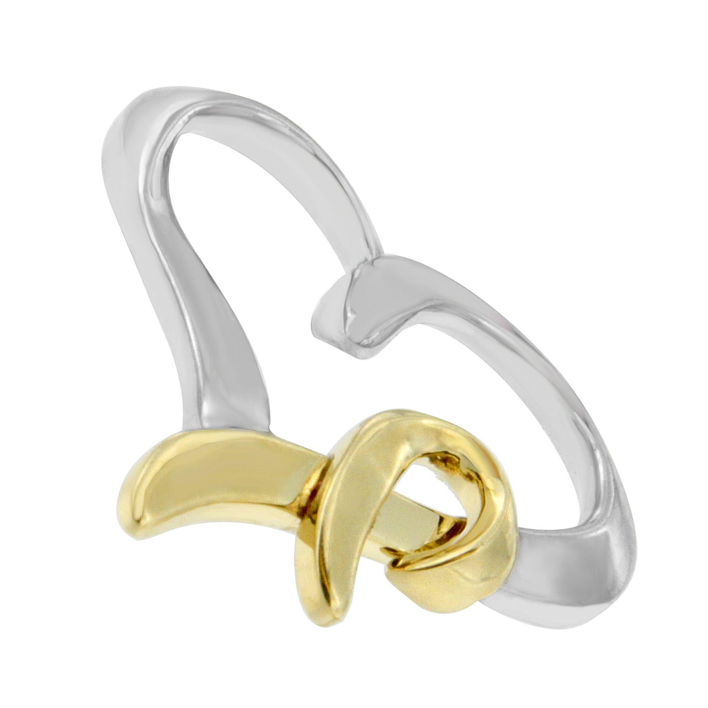 .925 Sterling Silver and 14K Yellow Gold Two-Tone Heart Shaped Pendant Necklace-2