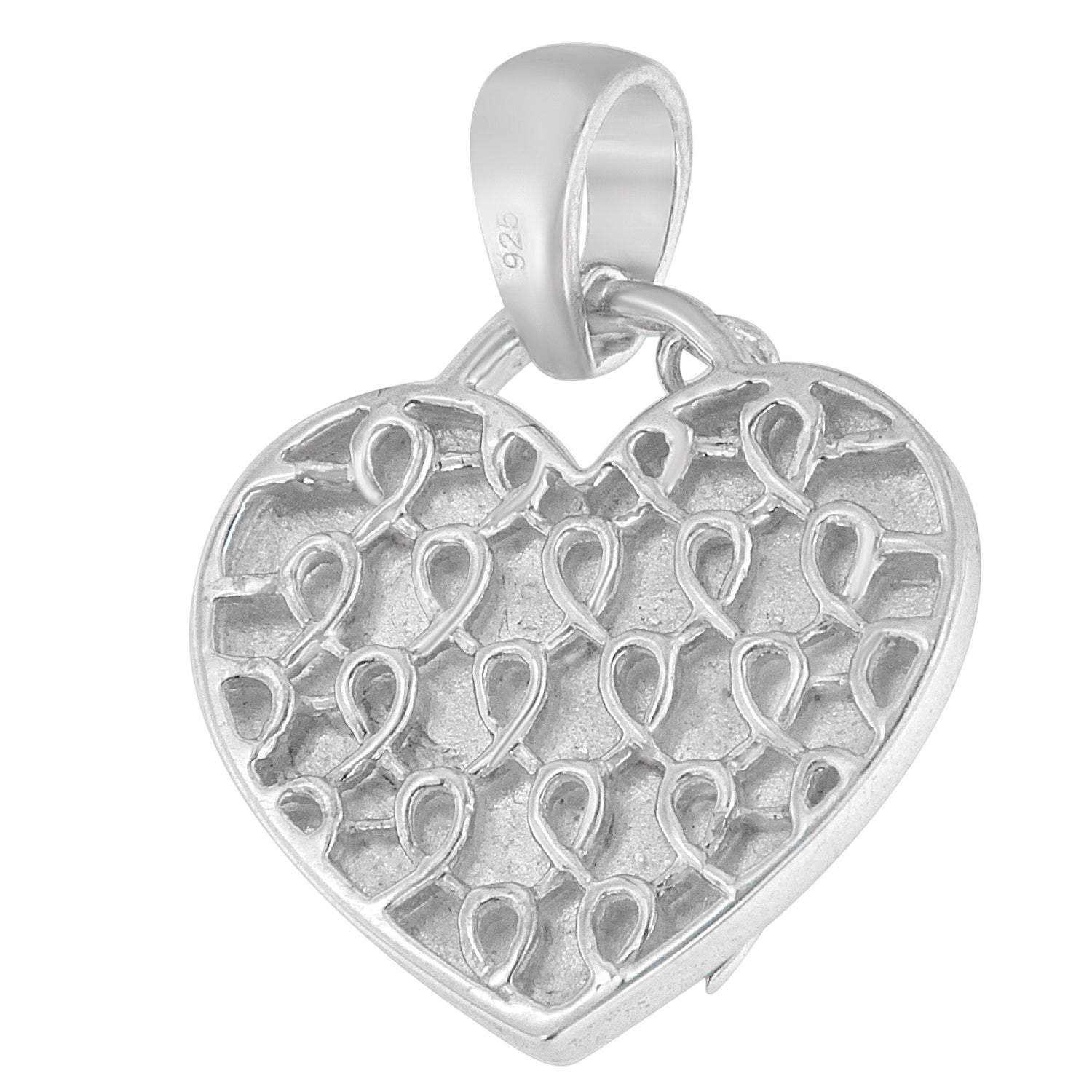 .925 Sterling Silver 1/10 cttw Diamond Heart Pendant Necklace (H-I, I1-I2)-1