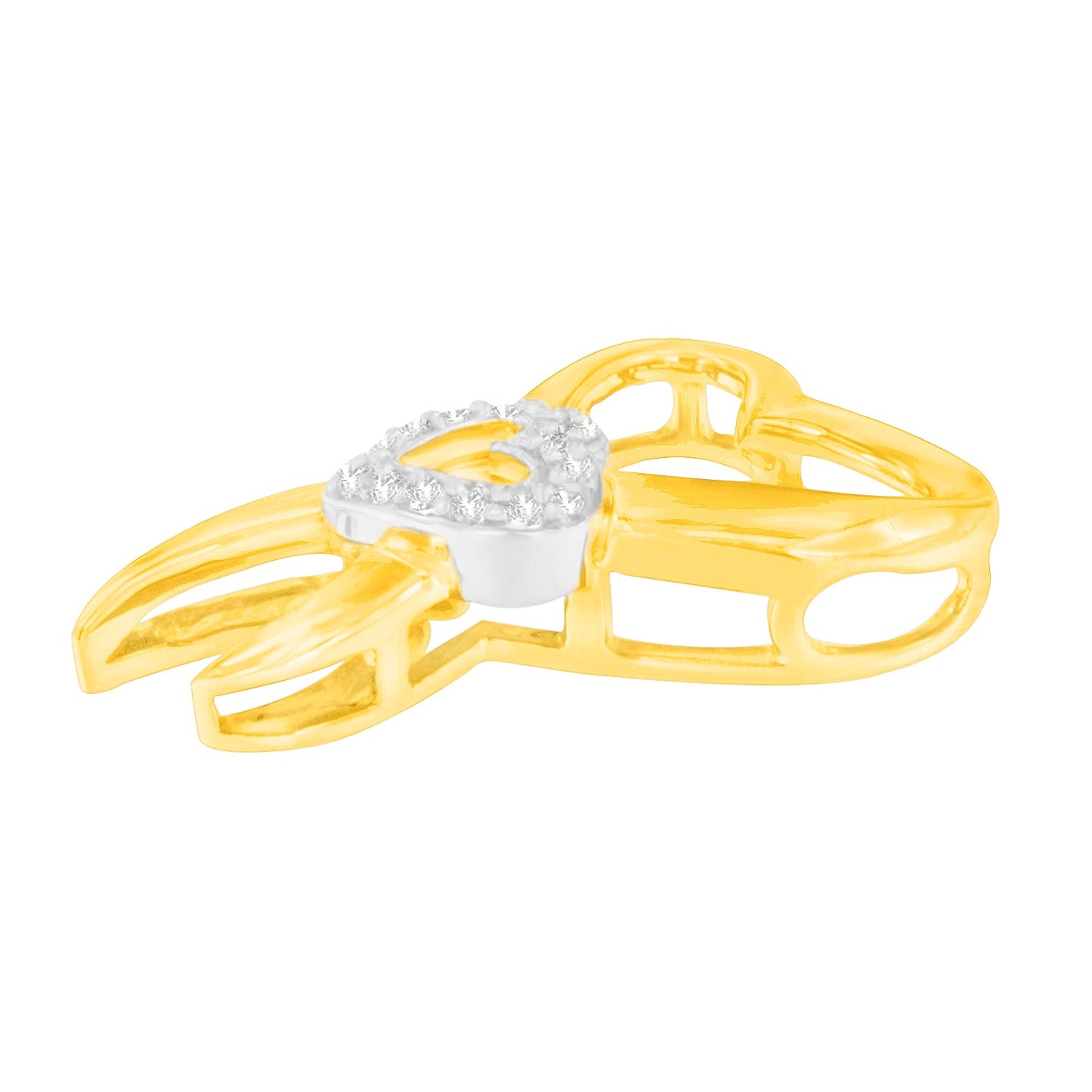 10K Two-Tone Gold 1/10 cttw Diamond Heart Pendant Necklace (H-I, I1-I2)-2