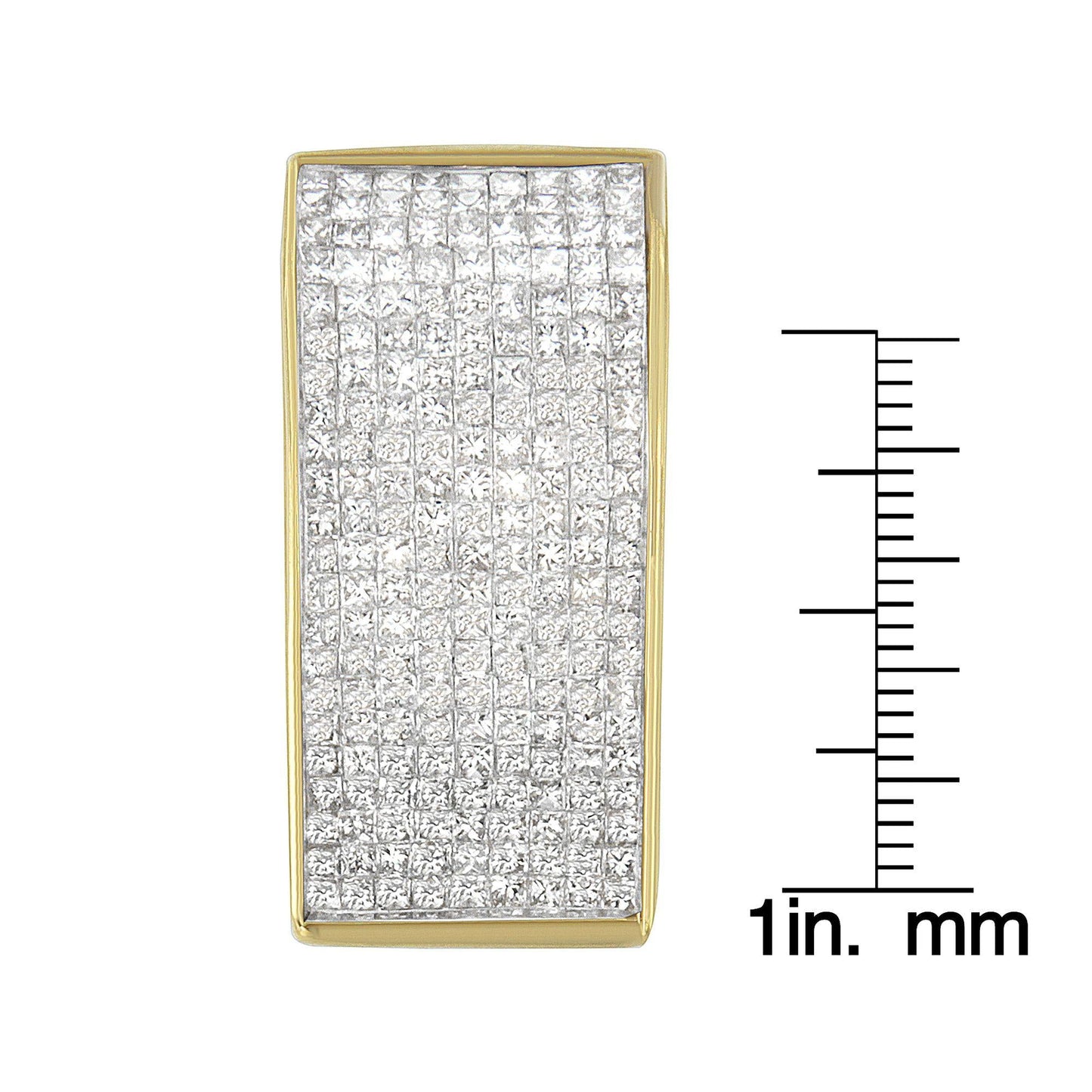 14K Yellow Gold Princess Cut Diamond Block Pendant Necklace (2 5/8 cttw, H-I Color, SI2-I1 Clarity)-4