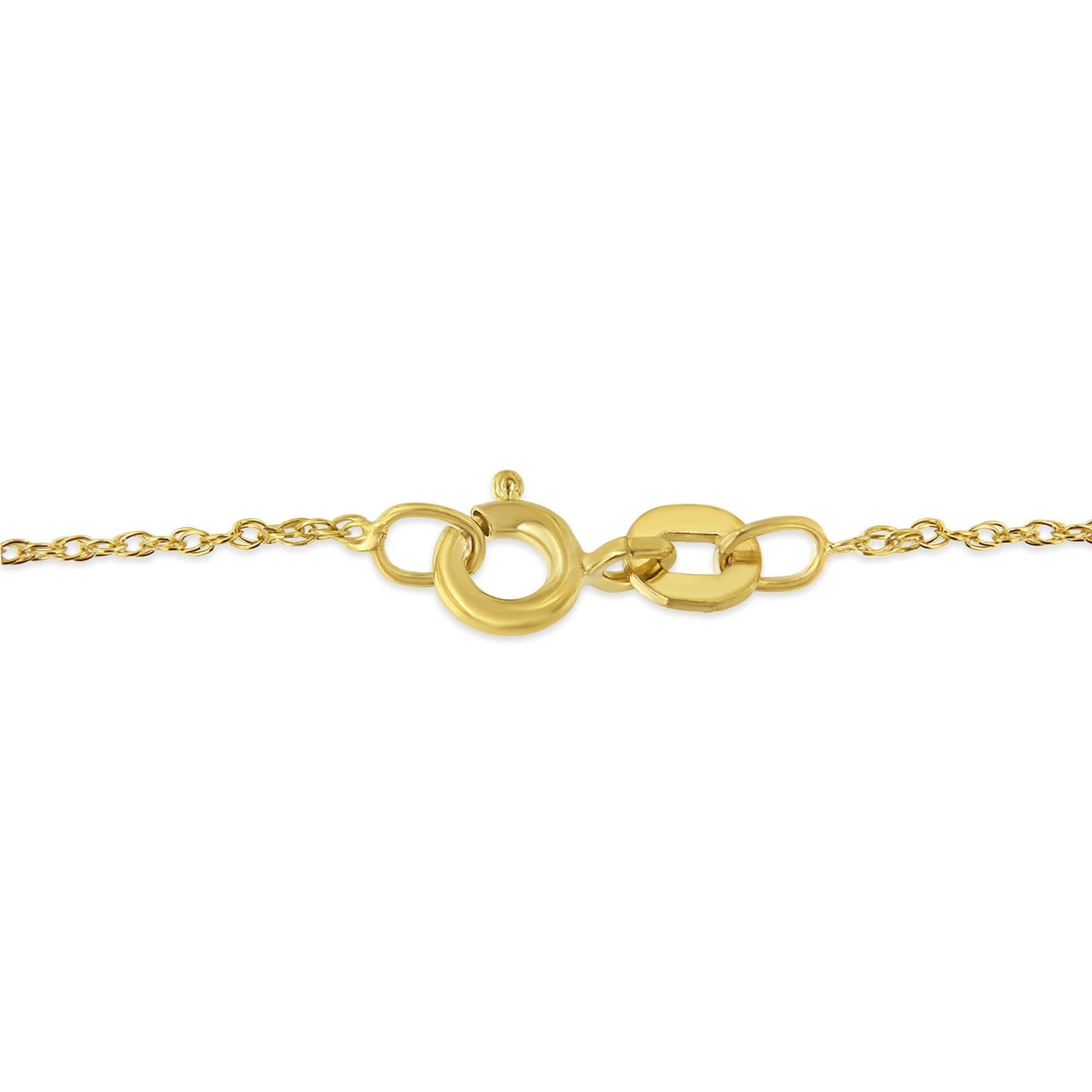 14K Yellow Gold Plated .925 Sterling Silver Diamond Accent Ribbon & Heart 18" Pendant Necklace (H-I Color, I2-I3 Clarity)-3