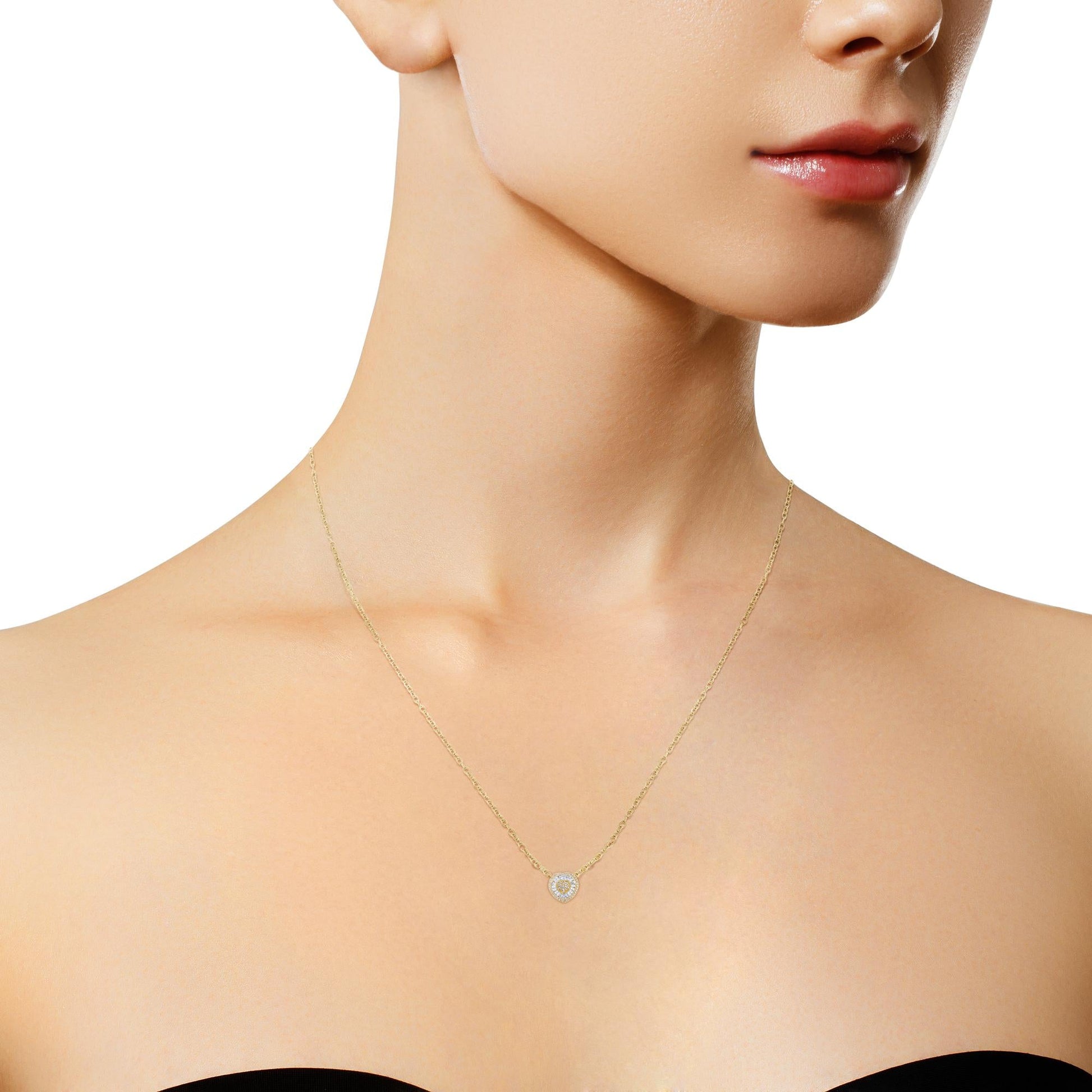 10KT Yellow Gold Diamond Heart Pendant Necklace (1/2 cttw, H-I Color, I1-I2 Clarity)-2