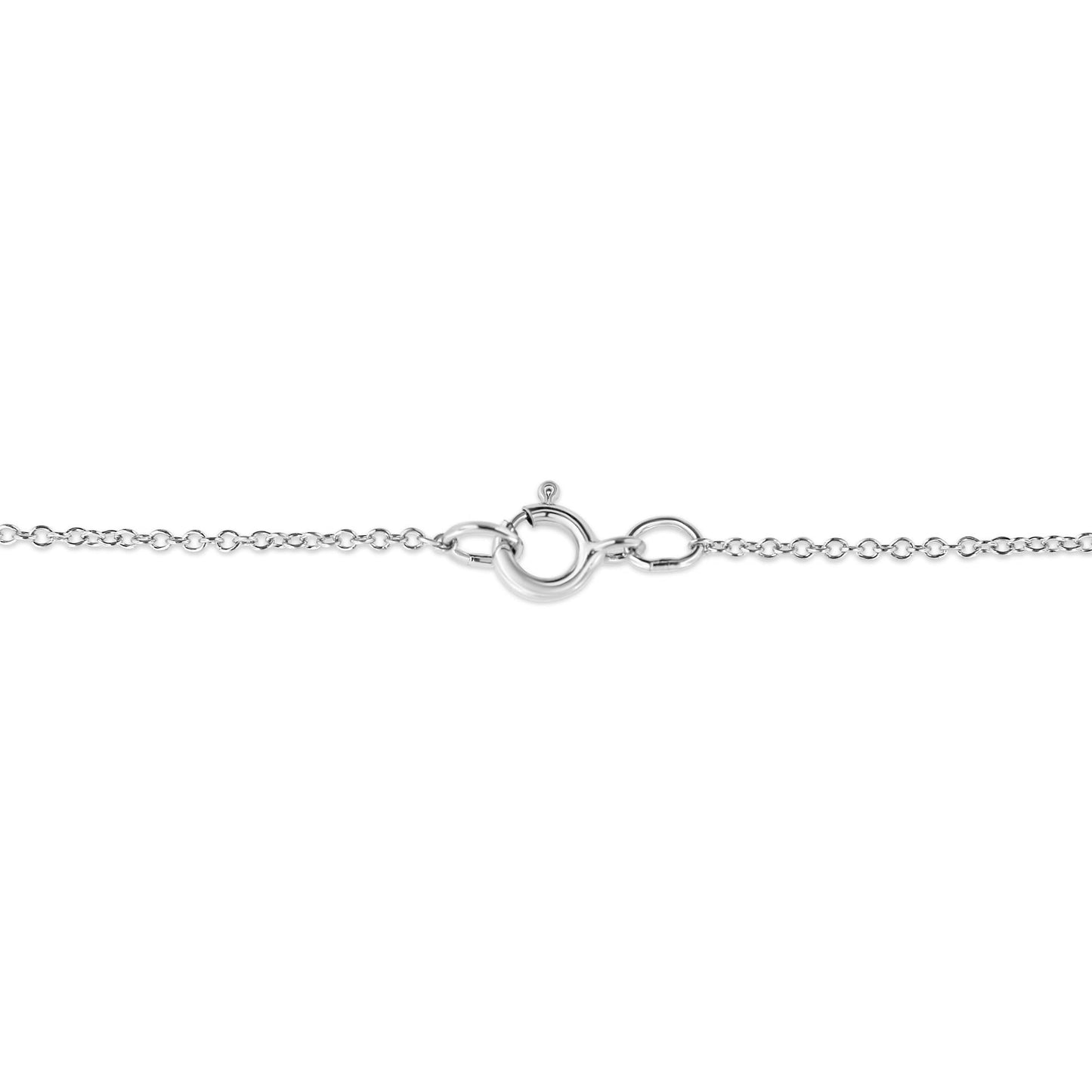 14K White Gold 1/4 Cttw Shared Prong Set Round-Ct Diamond 7 Stone Floral Cluster 18" Pendant Necklace (H-I Color, SI2-I1 Clarity)-3