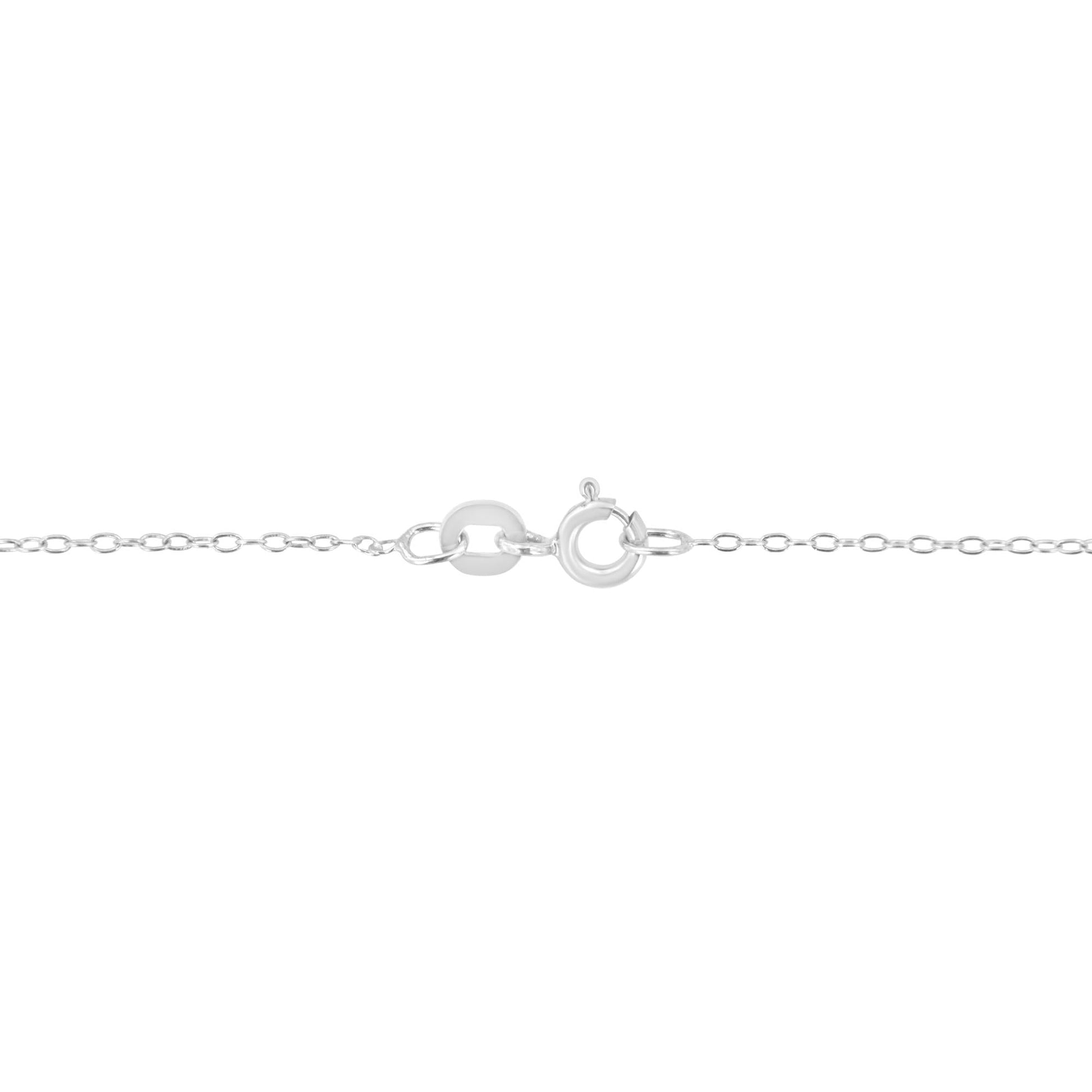 14KT White Gold 1/2 cttw Diamond Floral Cluster Pendant Necklace (HI, SI2-I1)-3