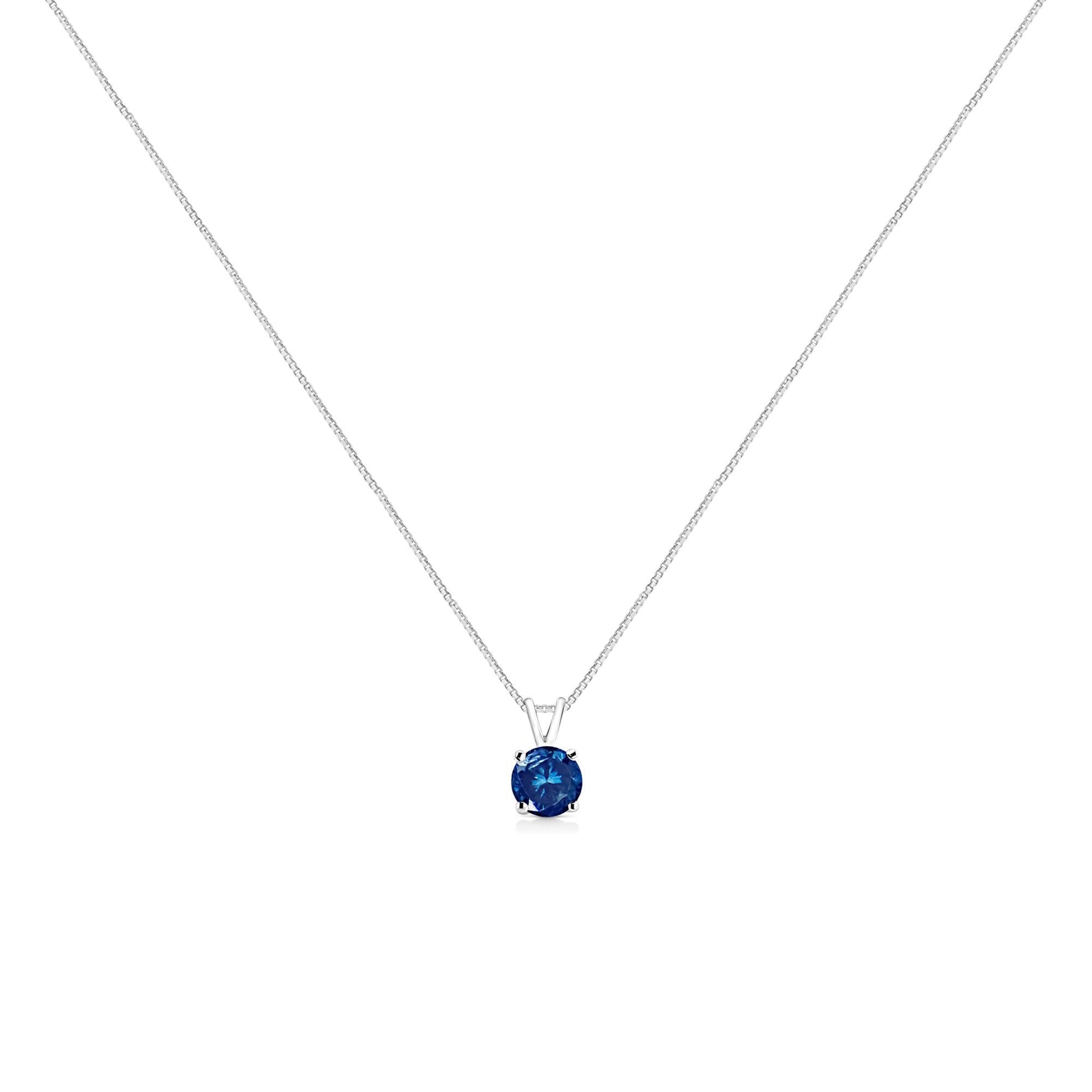 10K White Gold 1/4 Cttw Round Brilliant Cut Lab Grown Diamond 4-Prong Solitaire Pendant Necklace-3