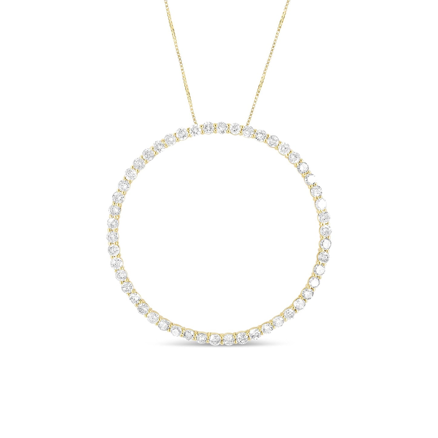 10K Yellow Gold Plated .925 Sterling Silver 4 Cttw Diamond Circle Hoop 18" Pendant Necklace (J-K Color, I1-I2 Clarity)-3
