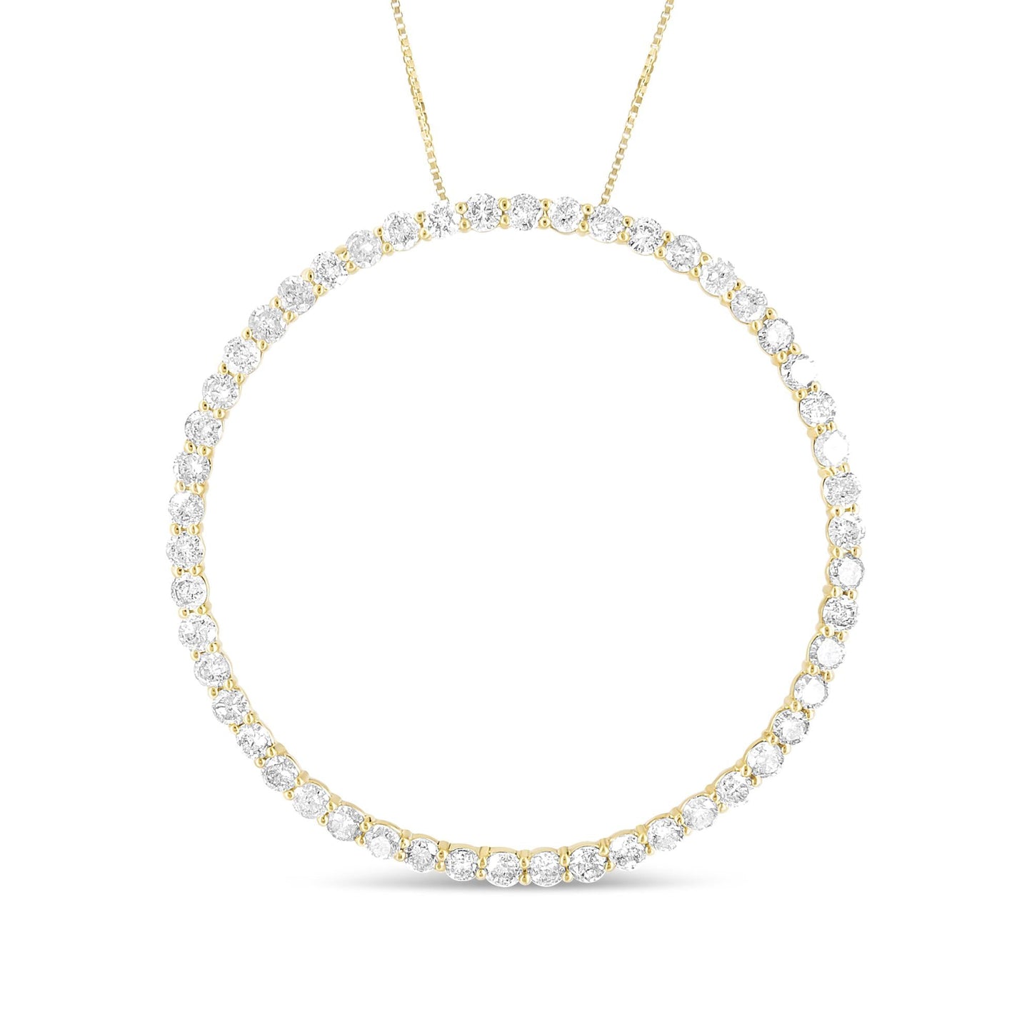 10K Yellow Gold Plated .925 Sterling Silver 4 Cttw Diamond Circle Hoop 18" Pendant Necklace (J-K Color, I1-I2 Clarity)-4