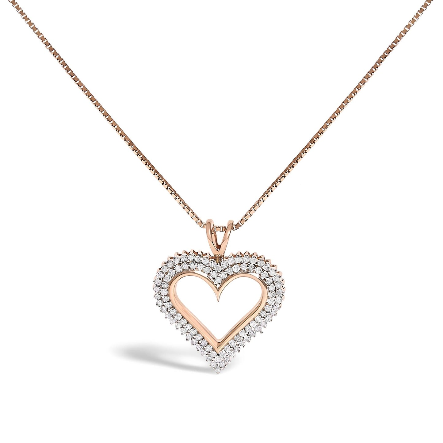 .925 Sterling Silver Diamond Heart 18" Pendant Necklace (I-J Color, I2-I3 Clarity)-10
