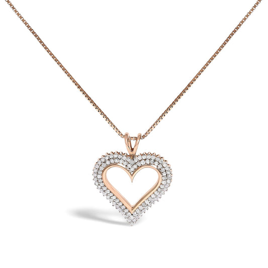 .925 Sterling Silver Diamond Heart 18" Pendant Necklace (I-J Color, I2-I3 Clarity)-10
