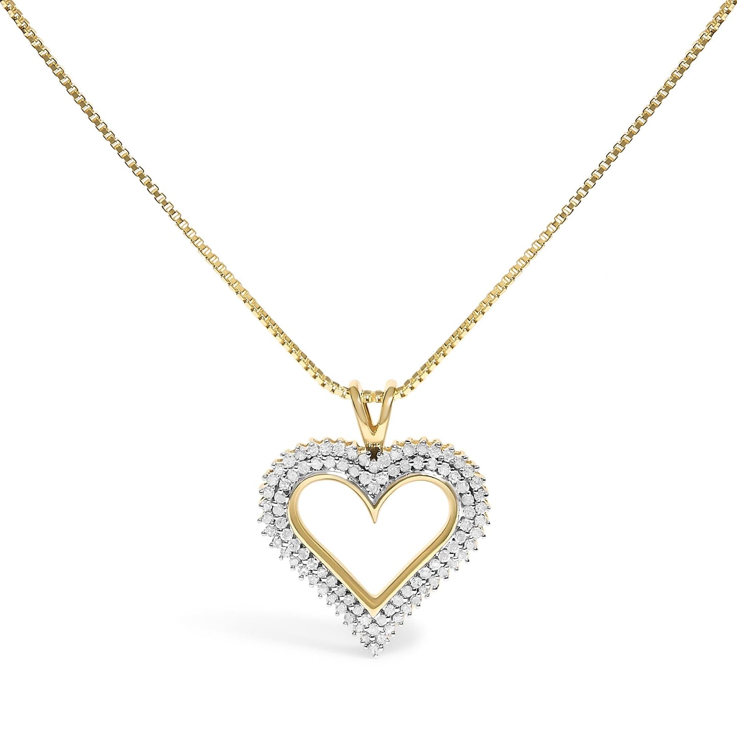 .925 Sterling Silver Diamond Heart 18" Pendant Necklace (I-J Color, I2-I3 Clarity)-5