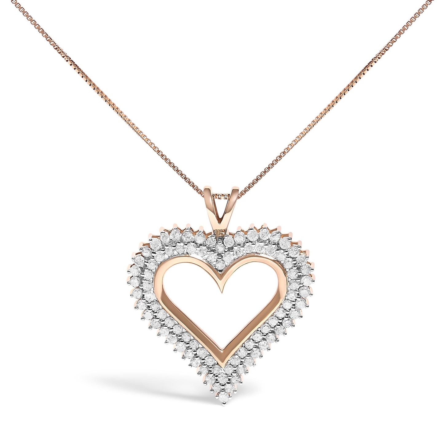 .925 Sterling Silver Diamond Heart 18" Pendant Necklace (I-J Color, I2-I3 Clarity)-3