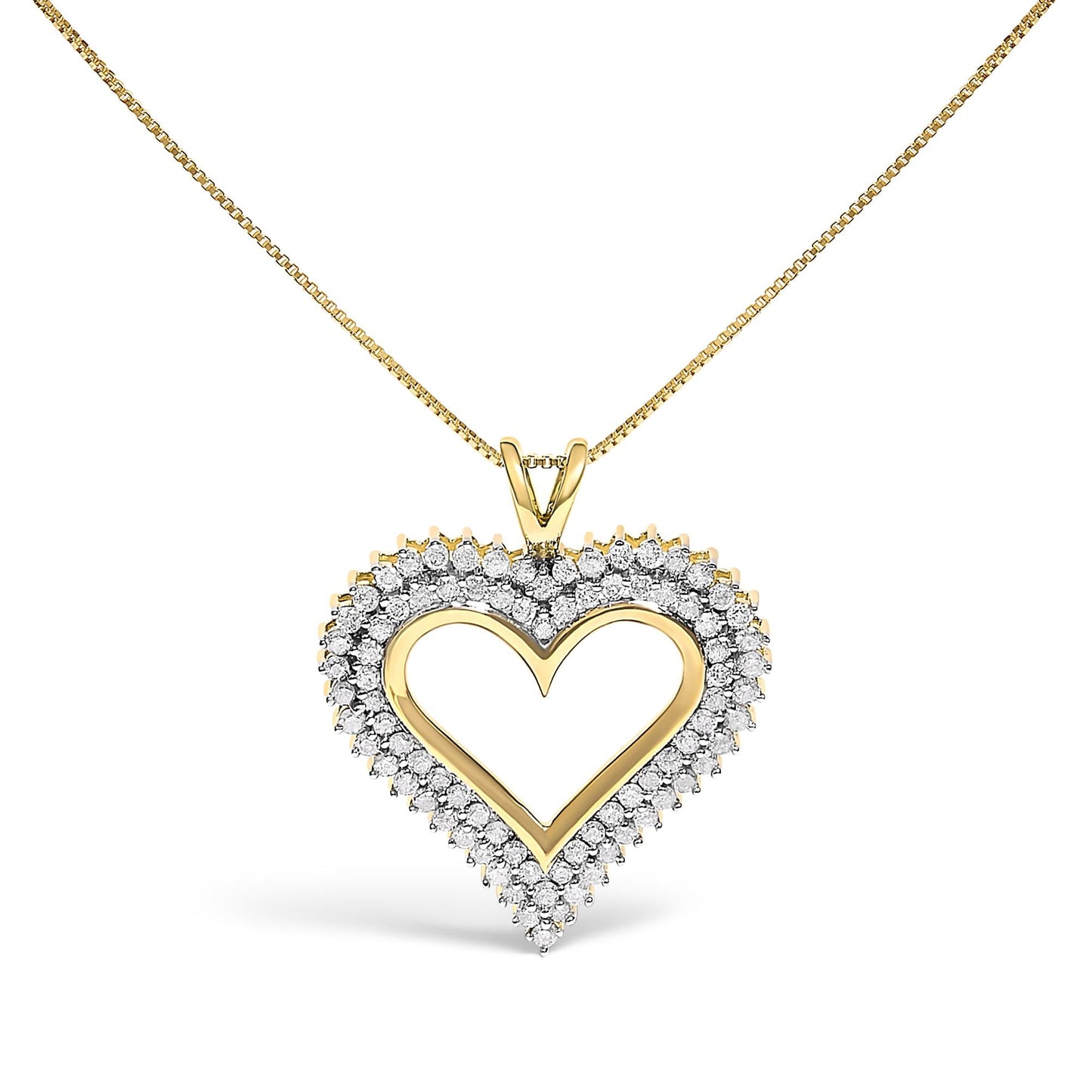 .925 Sterling Silver Diamond Heart 18" Pendant Necklace (I-J Color, I2-I3 Clarity)-4