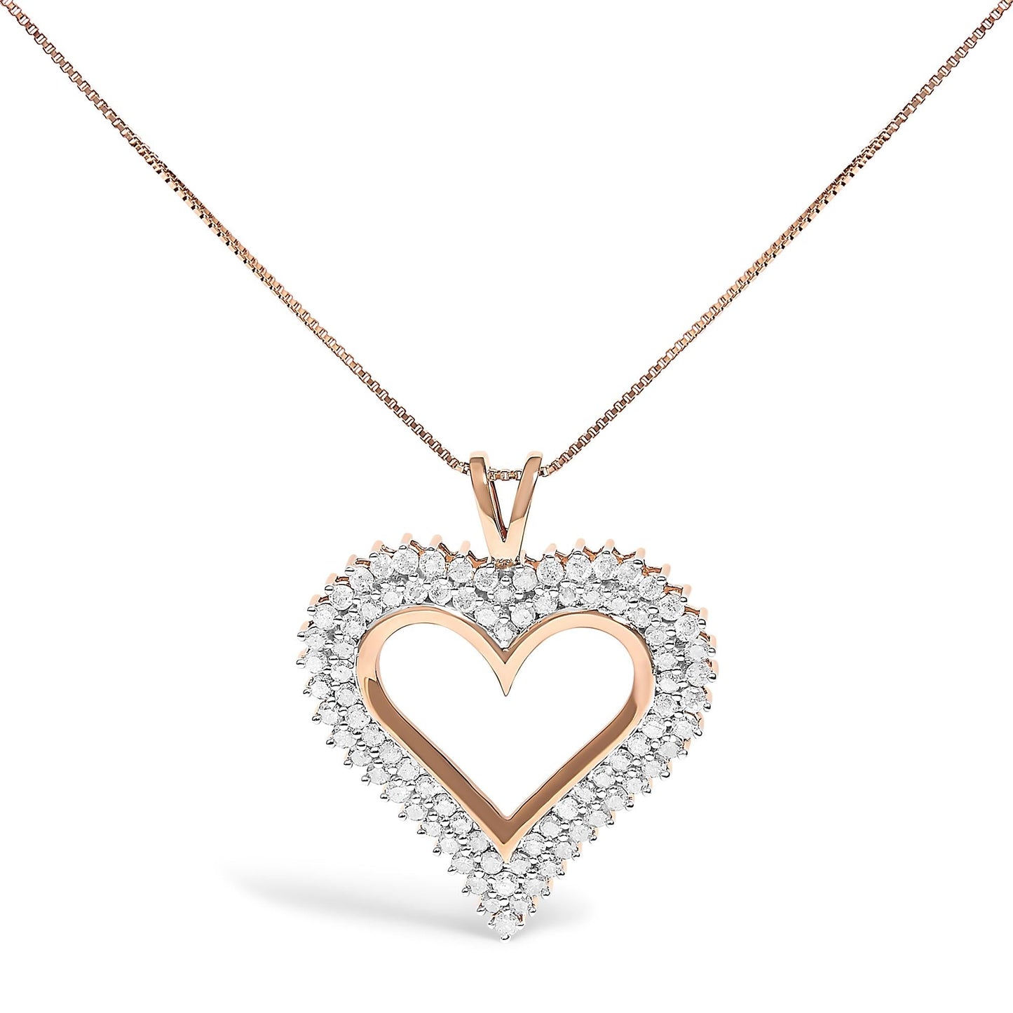 .925 Sterling Silver Diamond Heart 18" Pendant Necklace (I-J Color, I2-I3 Clarity)-0