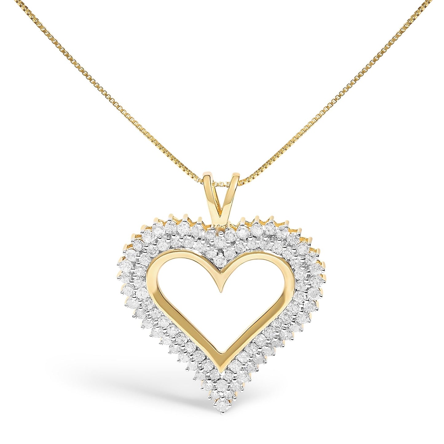 .925 Sterling Silver Diamond Heart 18" Pendant Necklace (I-J Color, I2-I3 Clarity)-1