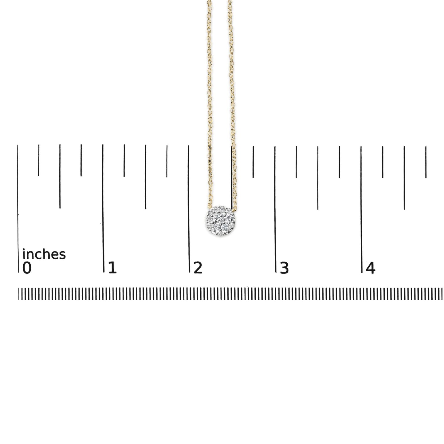 14K Yellow Gold Plated Sterling Silver 3/8 Cttw Diamond Cluster Pendant Necklace-4