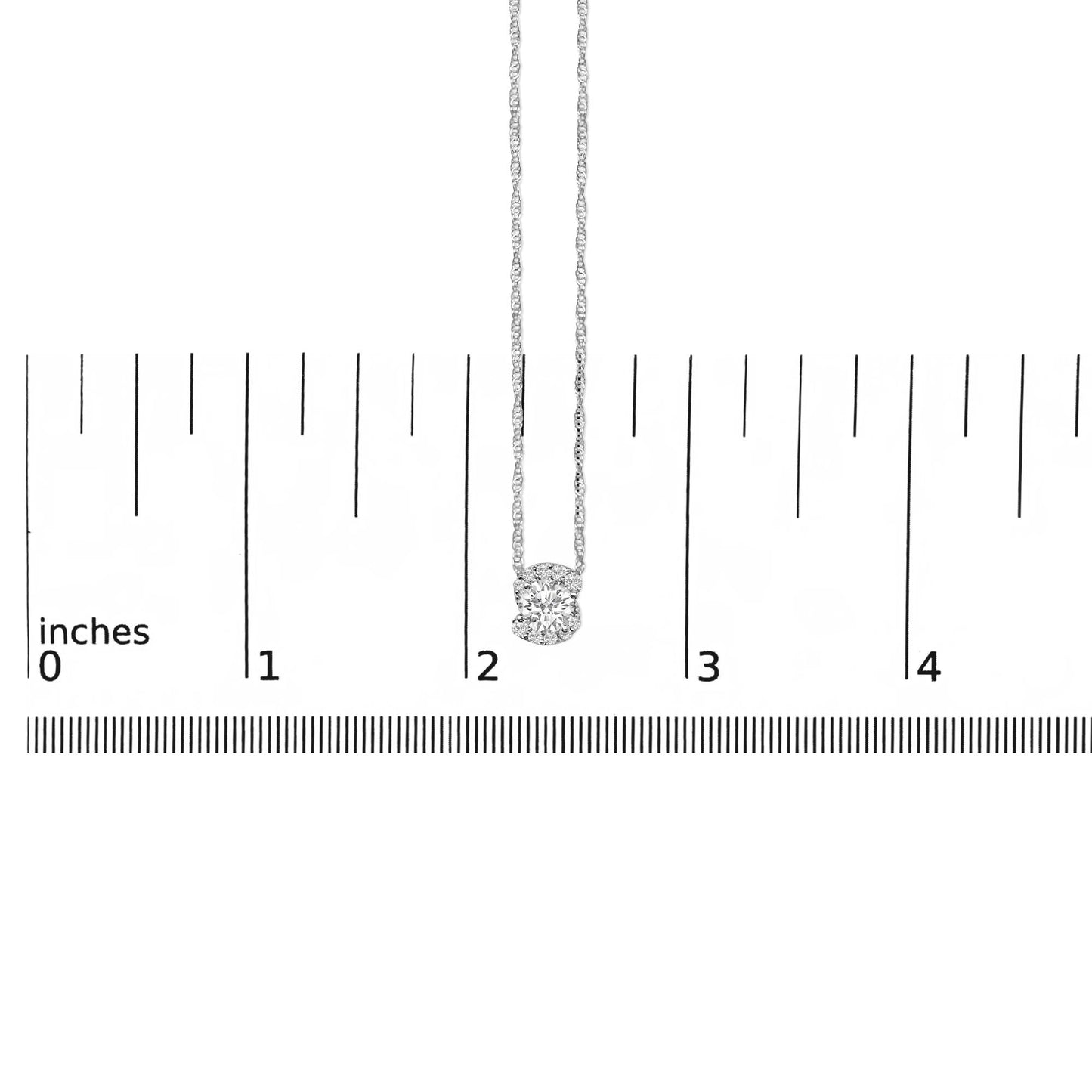 .925 Sterling Silver 1.0 Cttw Lab Grown Round-Cut Diamond Pendant Necklace 18"-4