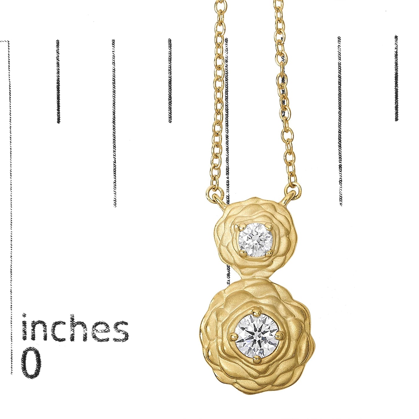 14K Yellow Gold Plated Sterling Silver 1/2 Cttw Lab Grown Diamond Rose Pendant Necklace-4