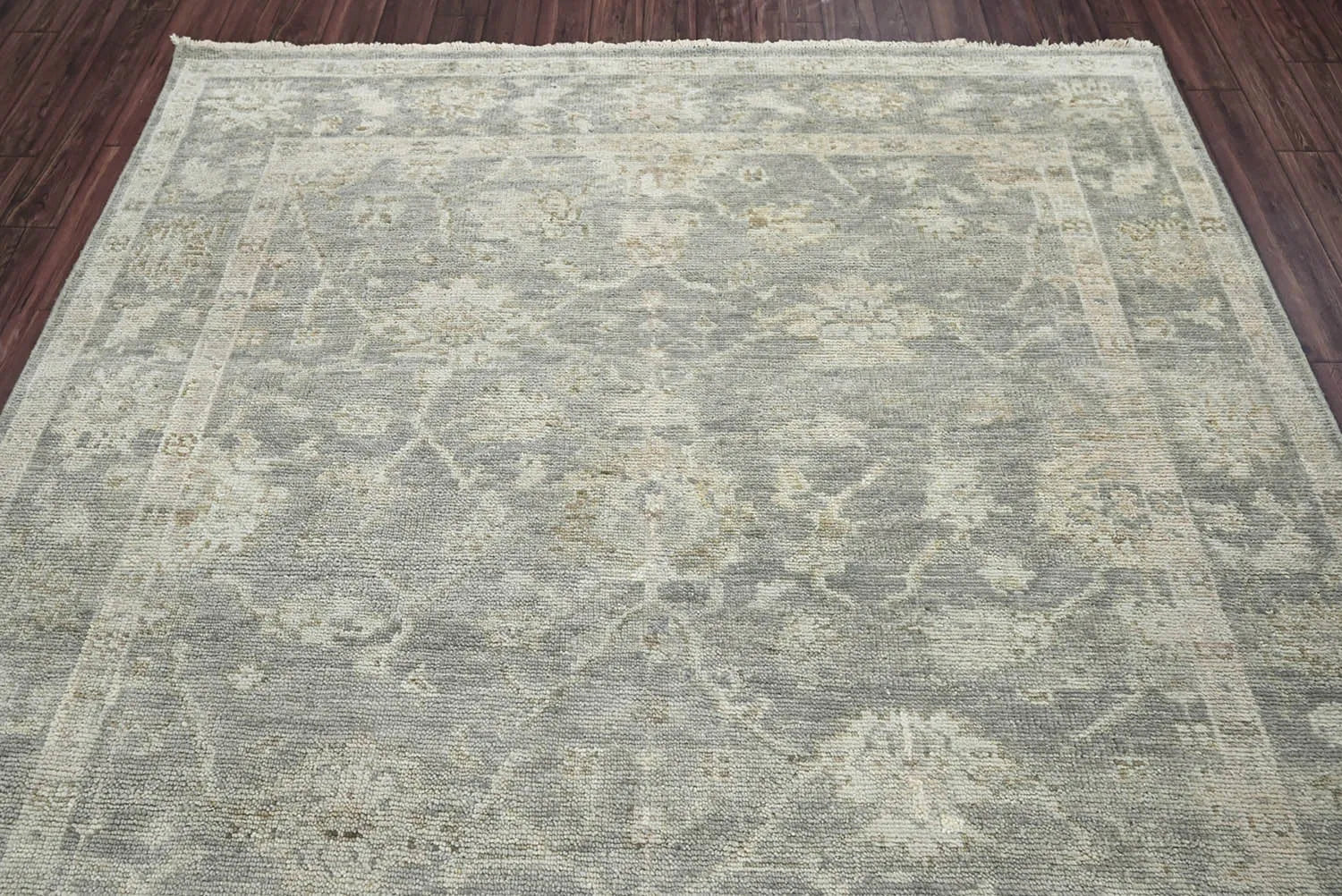 Multi Size Gray, Beige Hand Knotted 100% Wool Turkish Oushak Traditional Oriental Area Rug-4