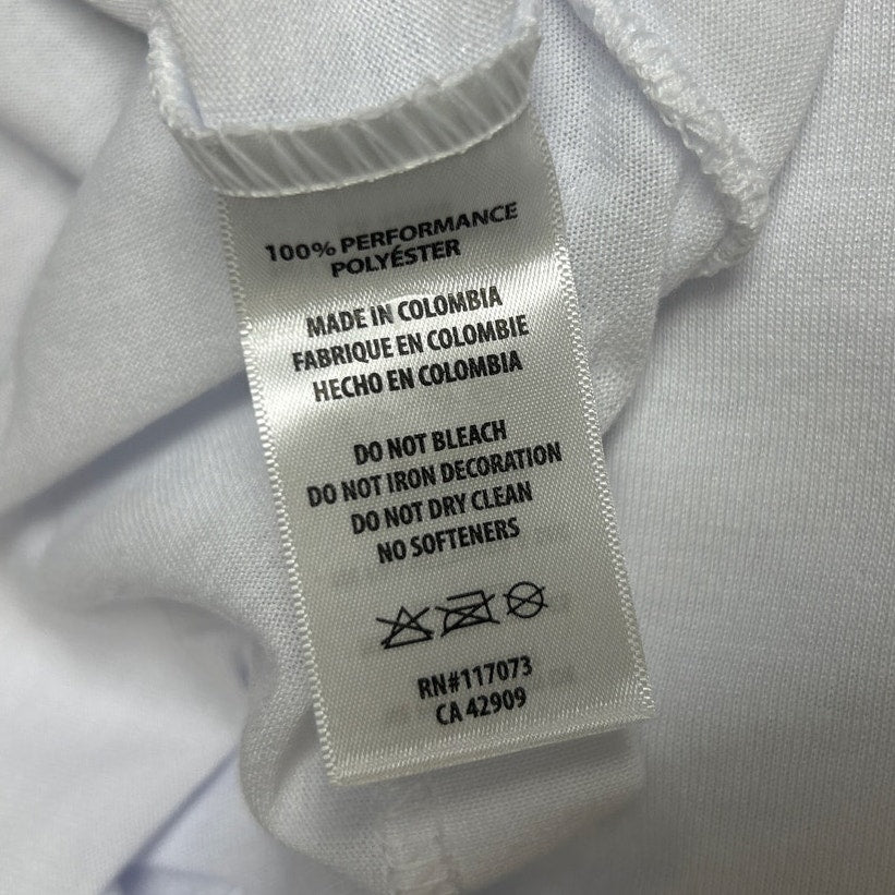 New Hand Printed Mens XL White Jesus Has My Back Short Sleeve Crew Tee Shirt