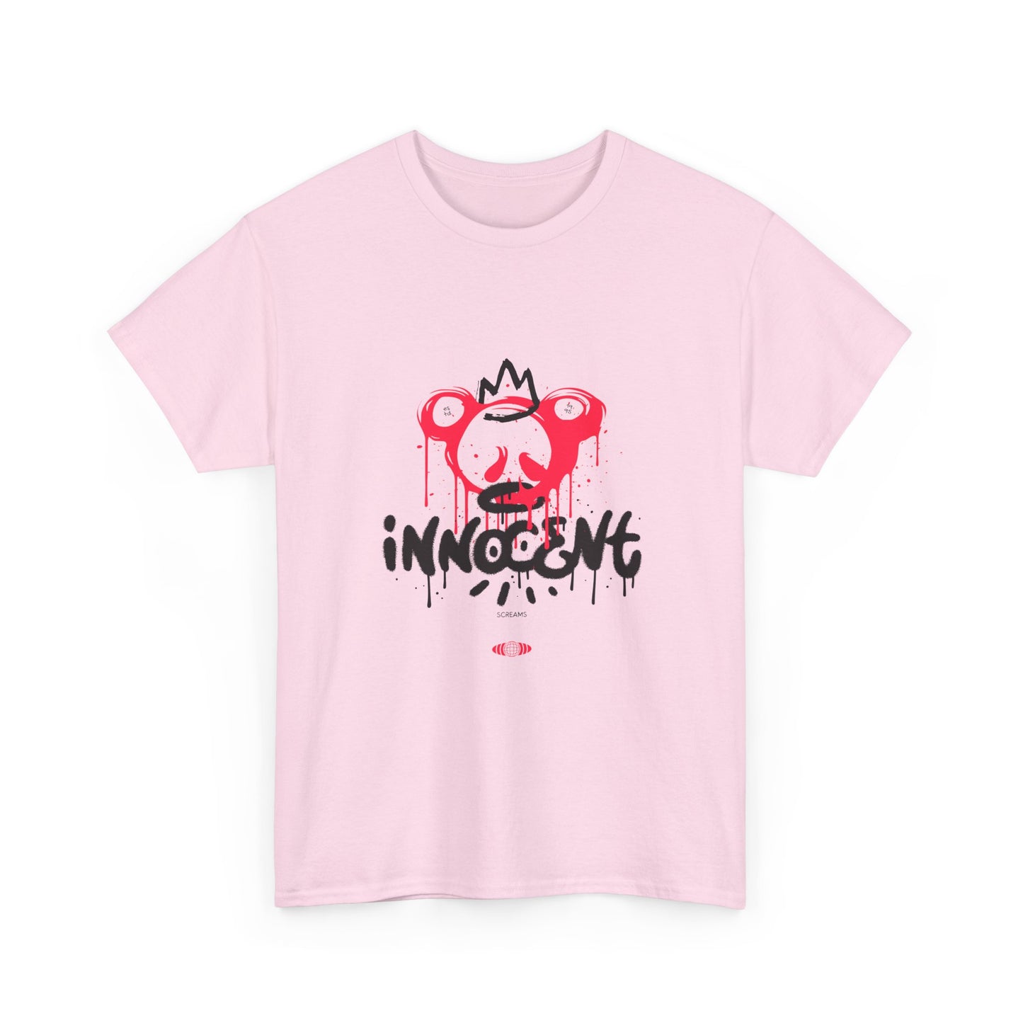 Edgy Graphic Tee: 'Innocent' Design, Urban Fashion, Streetwear, Unisex Cotton T-Shirt, Music Festivals, Casual Wear