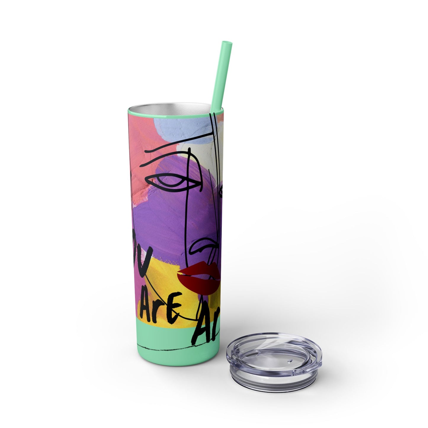 Artistic Skinny Tumbler with Straw, 20oz | Inspirational Drinkware, Colorful Water Bottle, Unique Gift Idea, Motivational Mug, [...]