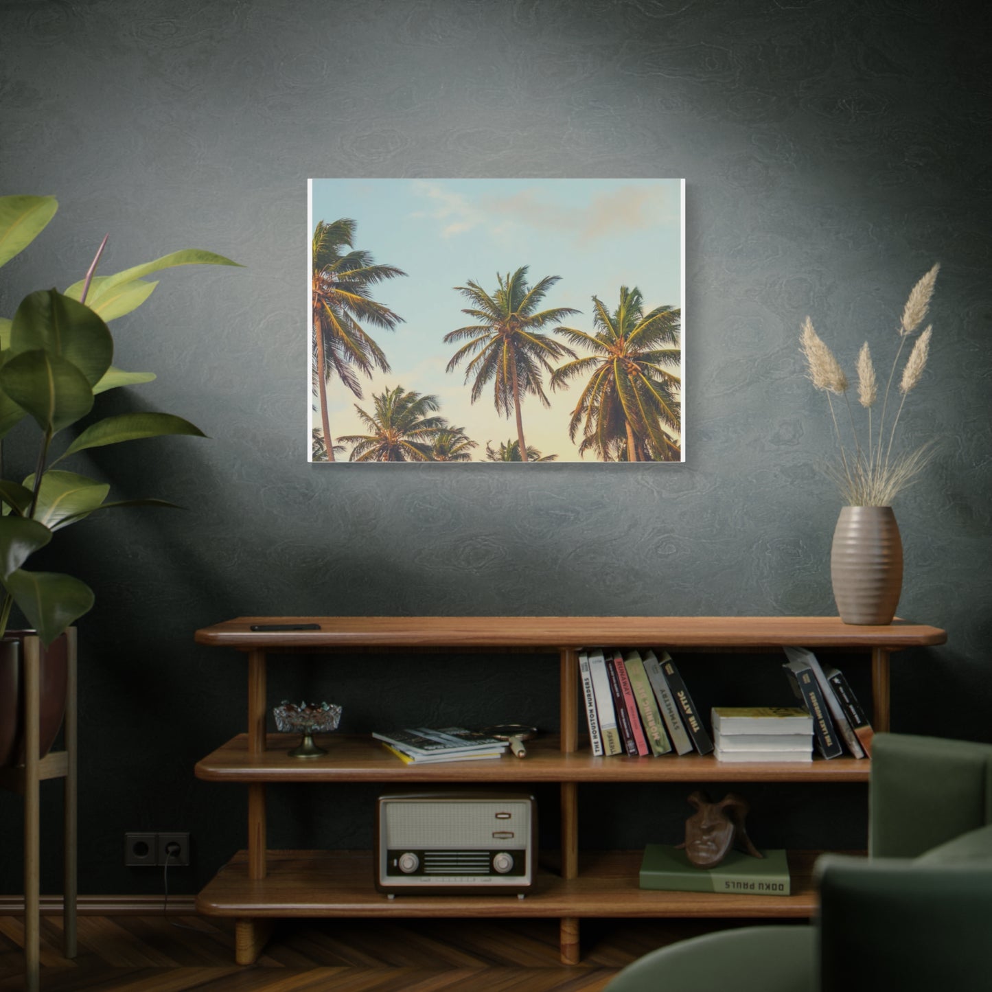 Tropical Palm Tree Canvas Print, City of Angeles Tropical Wall Art, Los Angeles Beach Decor, California Nature Photography, Home Decoration, Gift for Beach Lovers