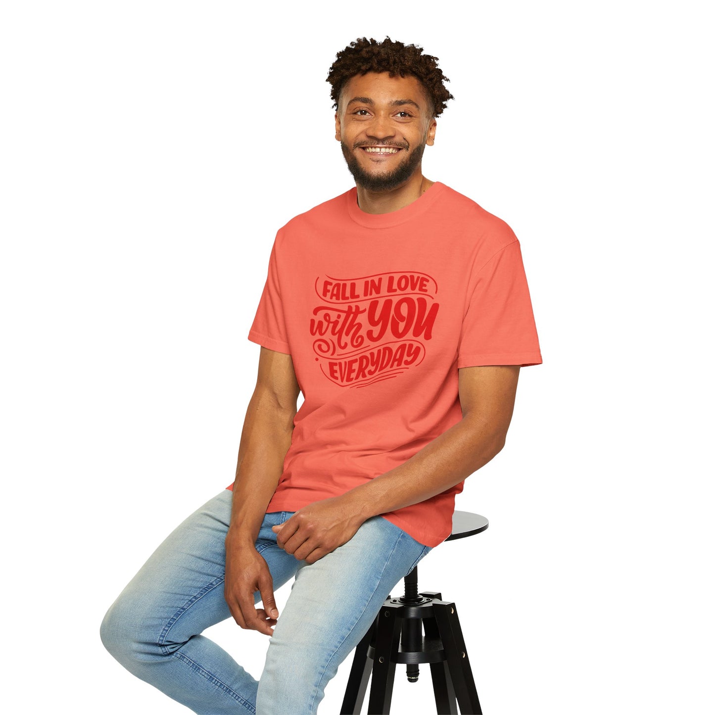 Fall in Love with YOU Quote T-shirt for Couples, Valentine's Day, Gifts for Him/Her, Casual Everyday Wear, Comfortable Unisex Tee