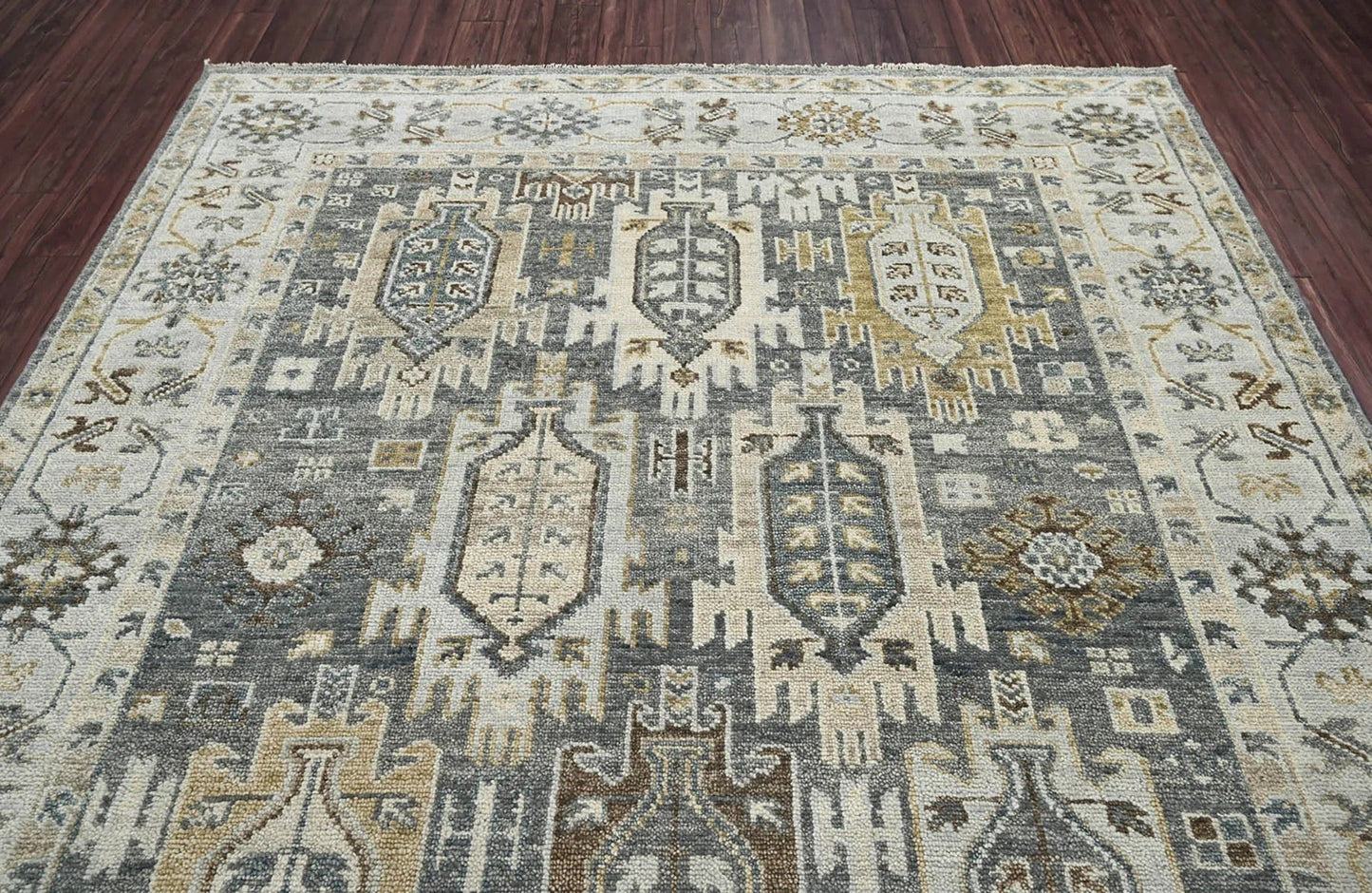 8x10 Gray LoomBloom Hand Knotted Arts & Crafts Oushak 100% Wool Oriental Area Rug-4