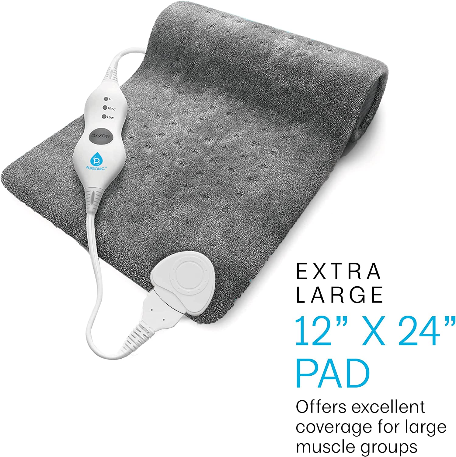 Pursonic Heated Poncho Shawl & XL Full Body Heating Pad-2