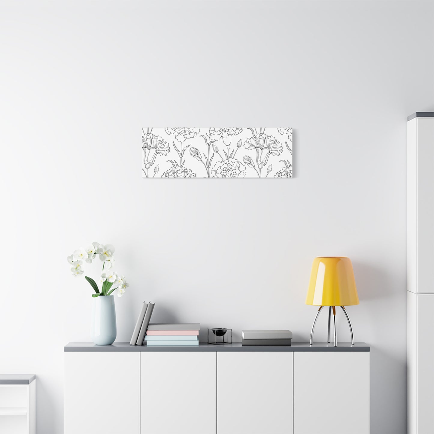 Floral Canvas Art, Stretched Wall Decor, Home Gift, Botanical Print, Modern Design, Matte Finish
