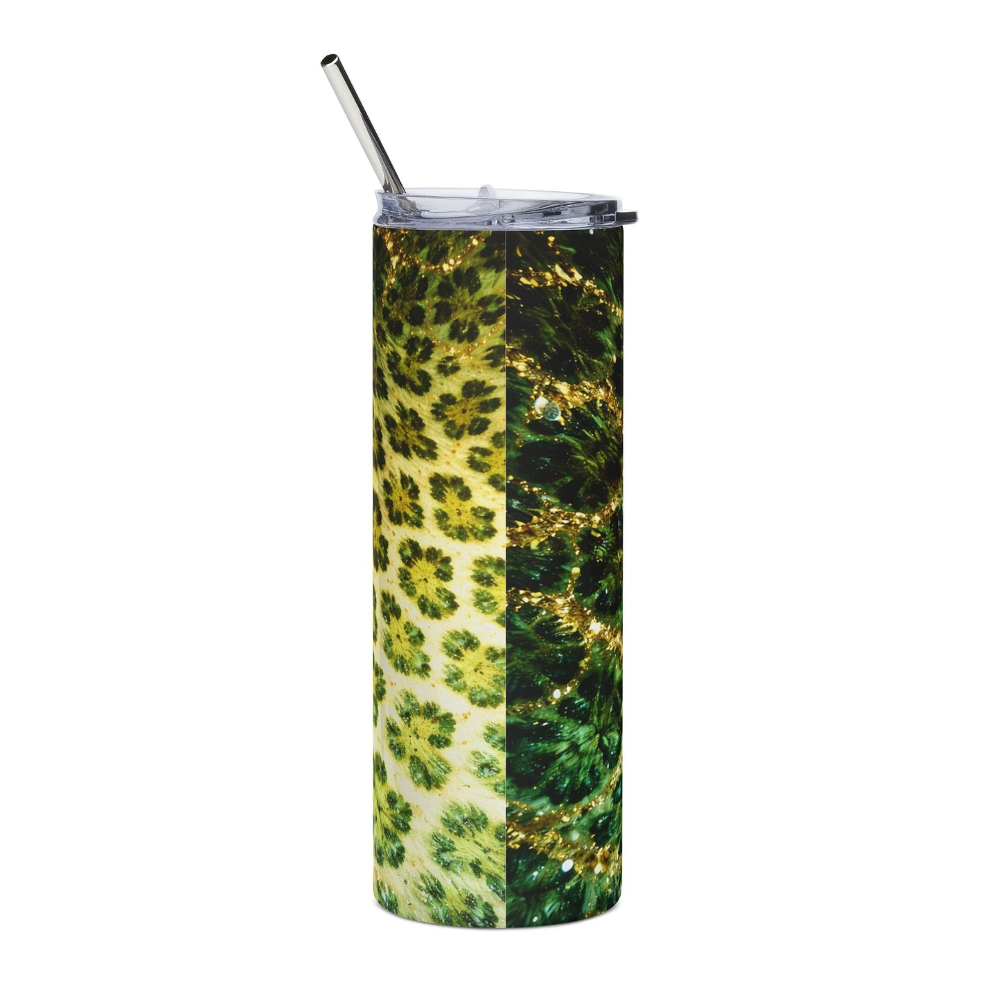 Green Leopard Moss Print Tumbler | Stainless Steel 20oz